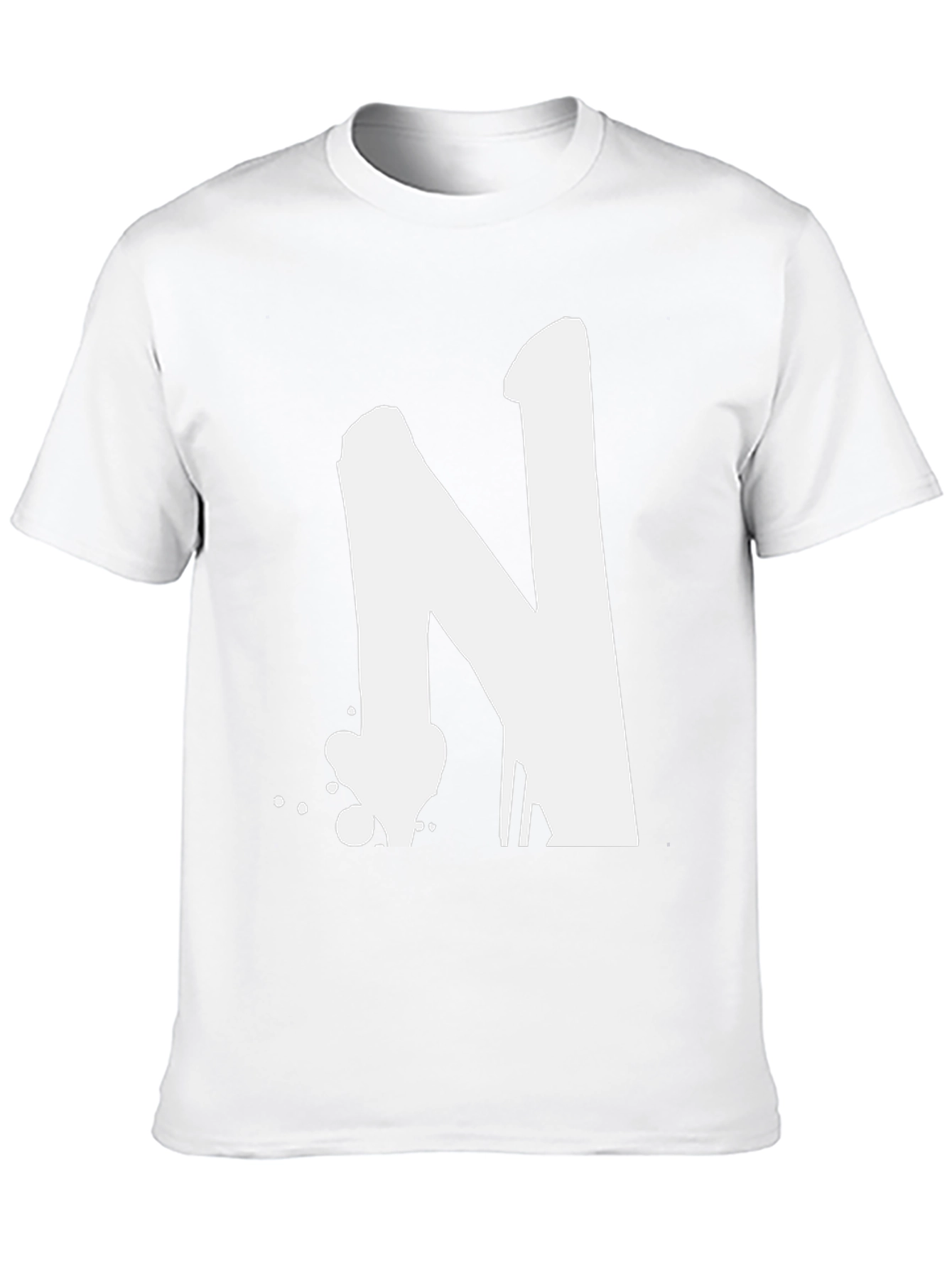 Bold Letter N Graphic T-Shirt - Casual Style