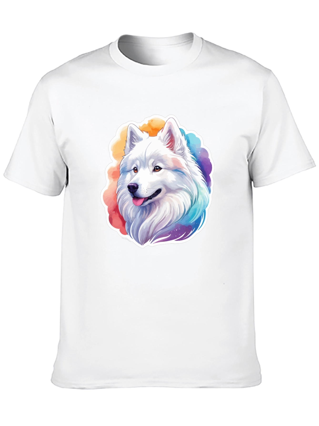 Rainbow Husky Graphic Tee - Cute Dog Lovers Shirt