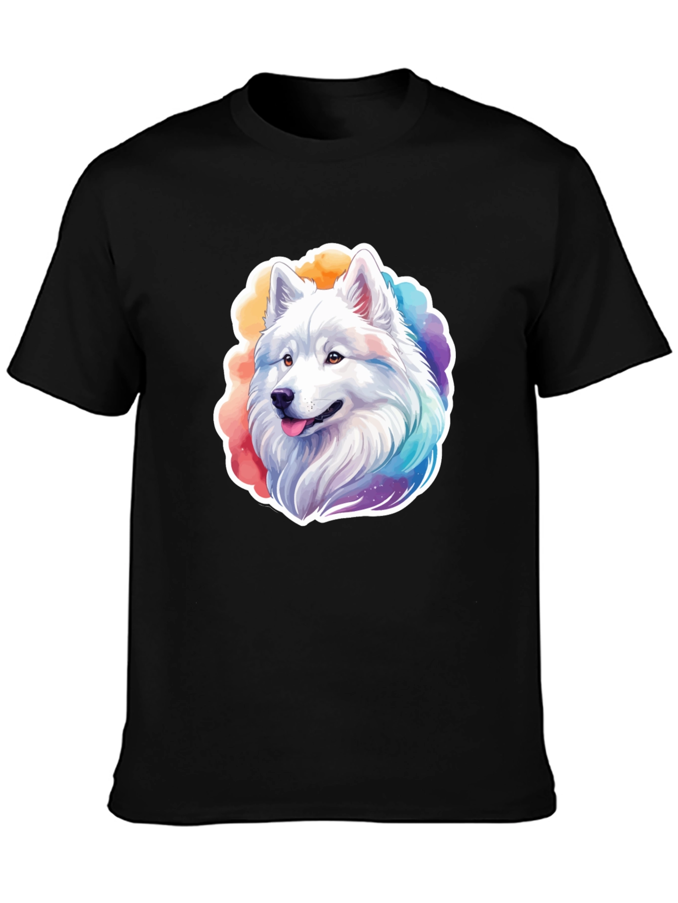 Rainbow Husky Graphic Tee - Cute Dog Lovers Shirt