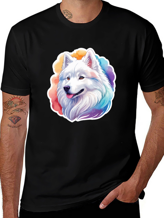 Rainbow Husky Graphic Tee - Cute Dog Lovers Shirt
