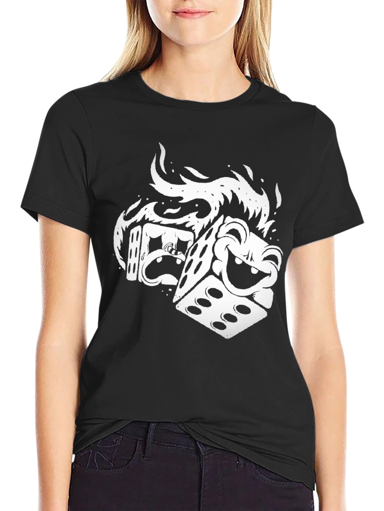 Dice Graphic Tee - Black Unique Design