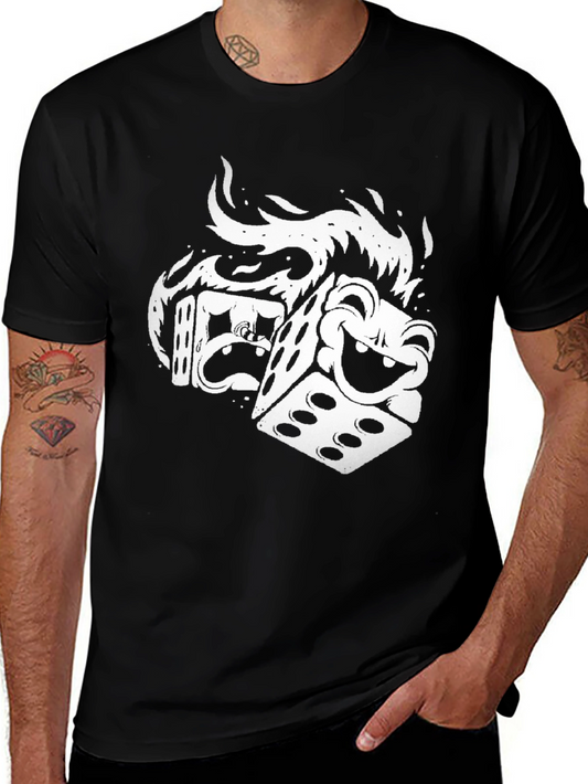 Dice Graphic Tee - Black Unique Design