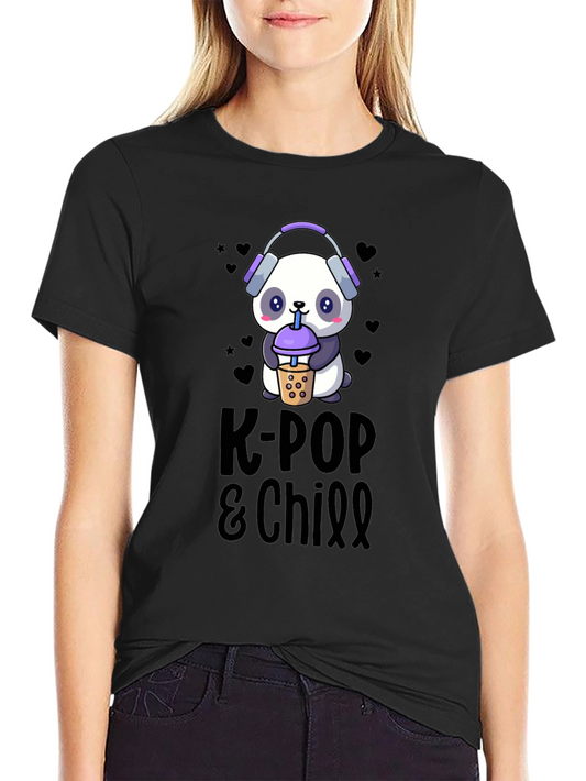 K-Pop & Chill Panda T-Shirt