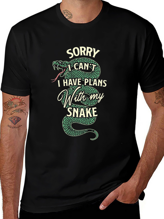 Sorry I Cant I Have Plans With My Snake Black T-Shirt