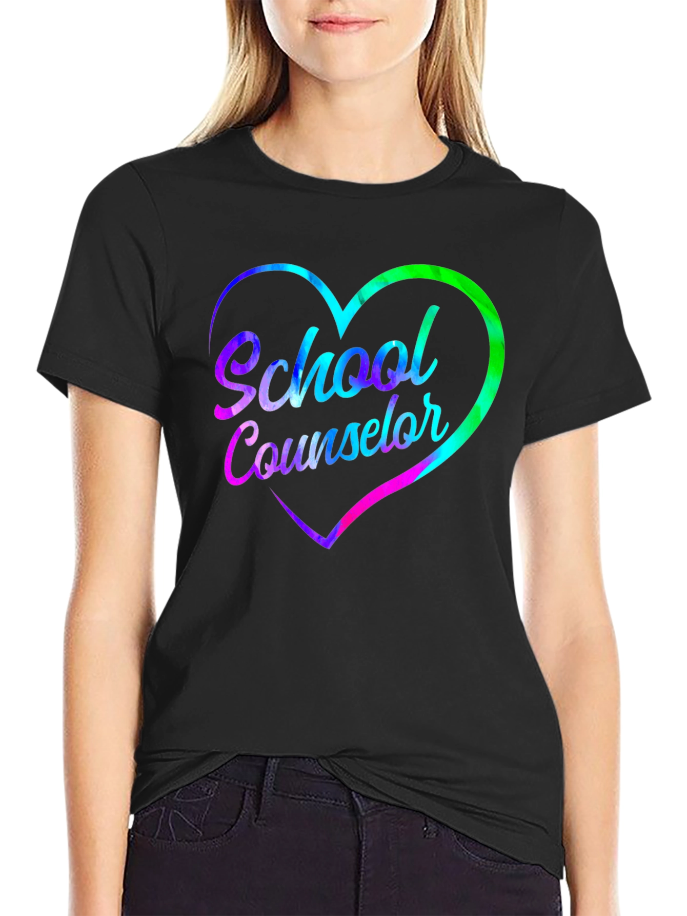 School Counselor Heart Graphic T-Shirt