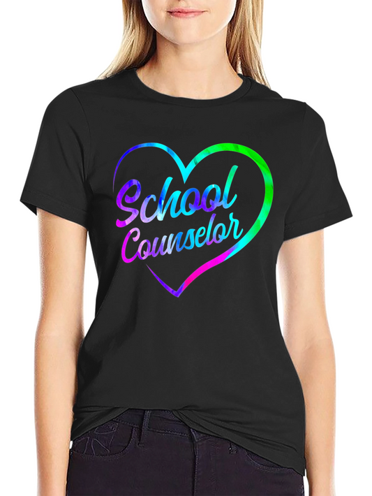School Counselor Heart Graphic T-Shirt