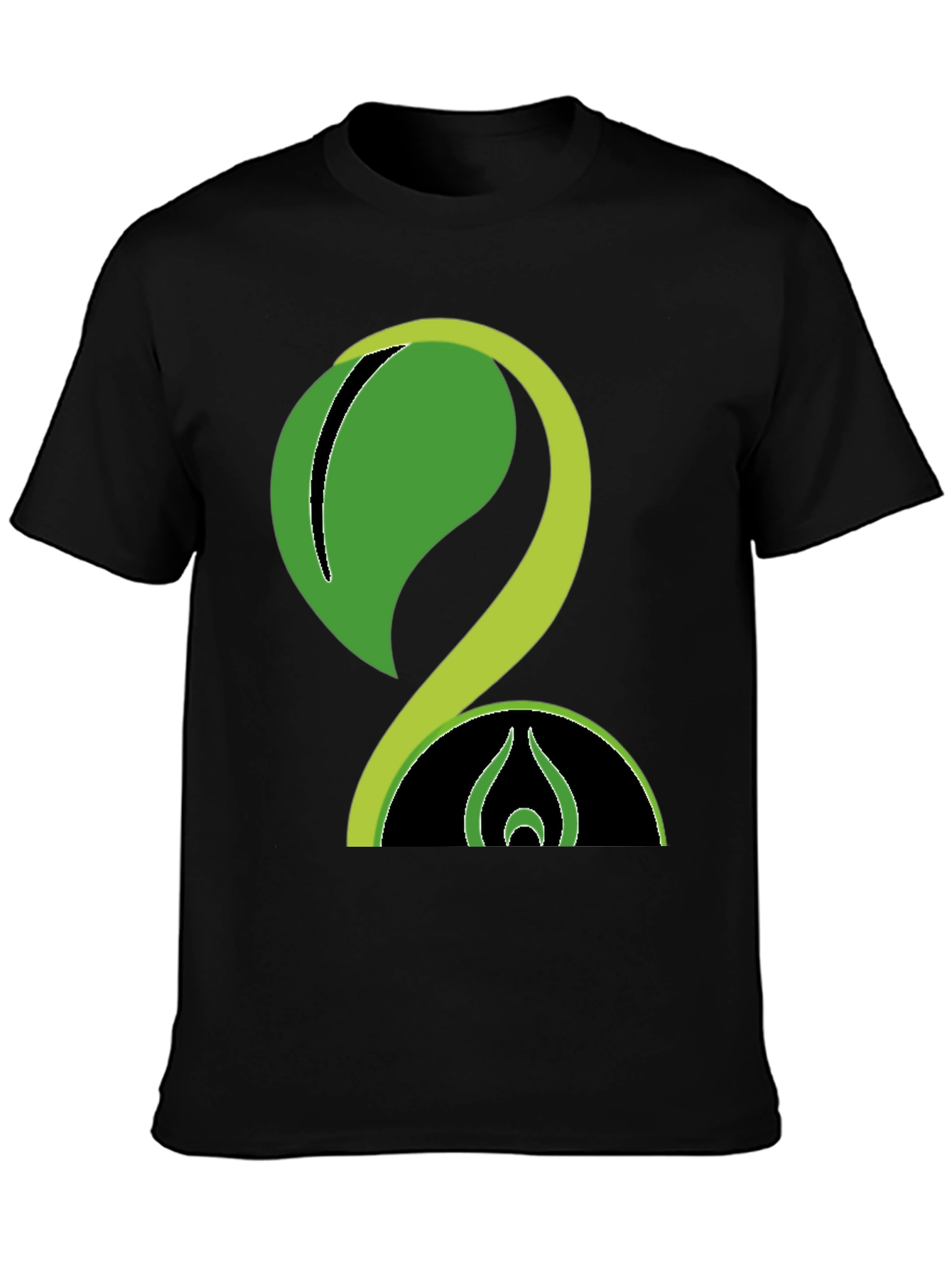 Nature Inspired Graphic Print Black Tee