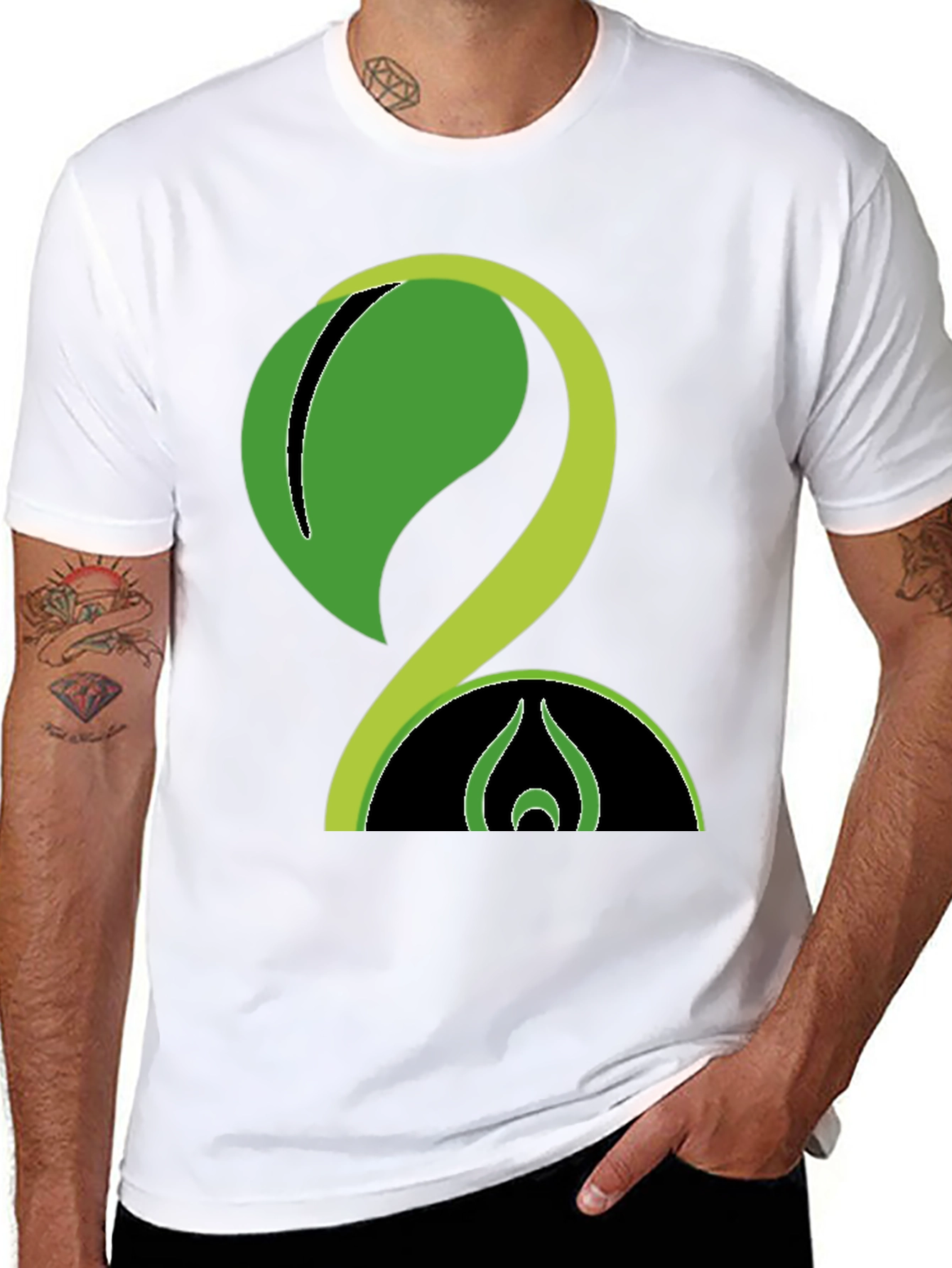 Nature Inspired Graphic Print Black Tee