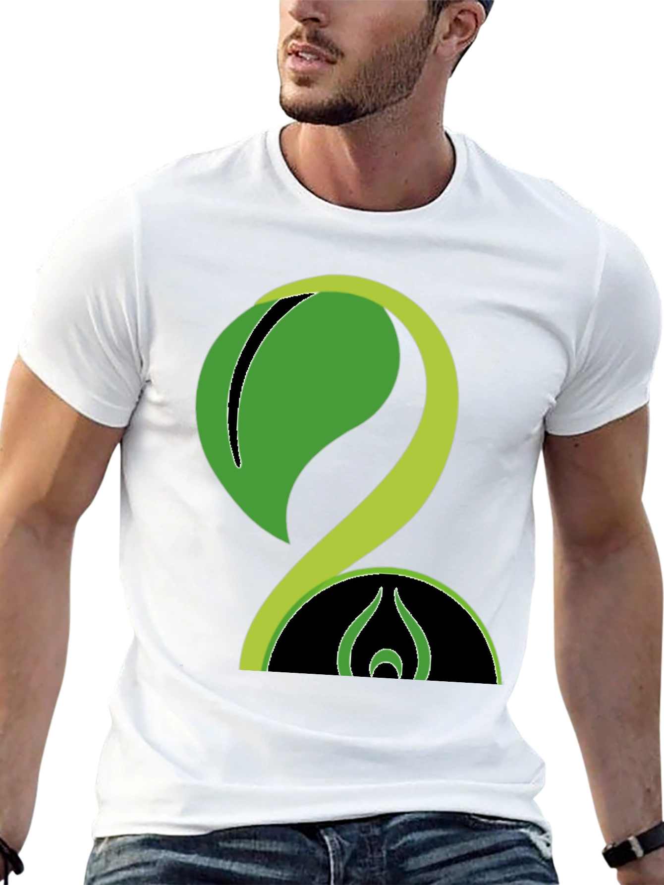 Nature Inspired Graphic Print Black Tee