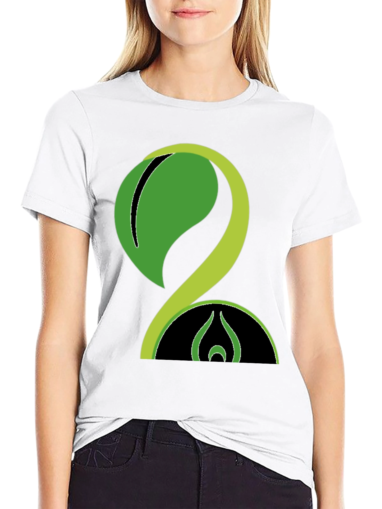 Nature Inspired Graphic Print Black Tee