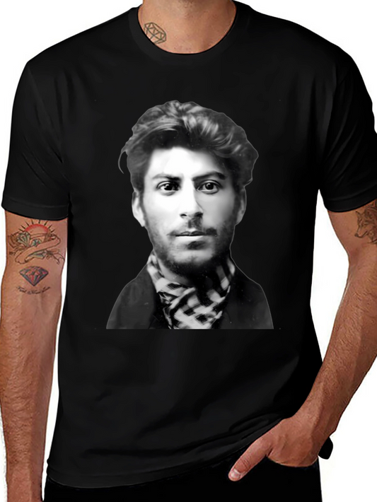 Stalin Portrait Black T-Shirt