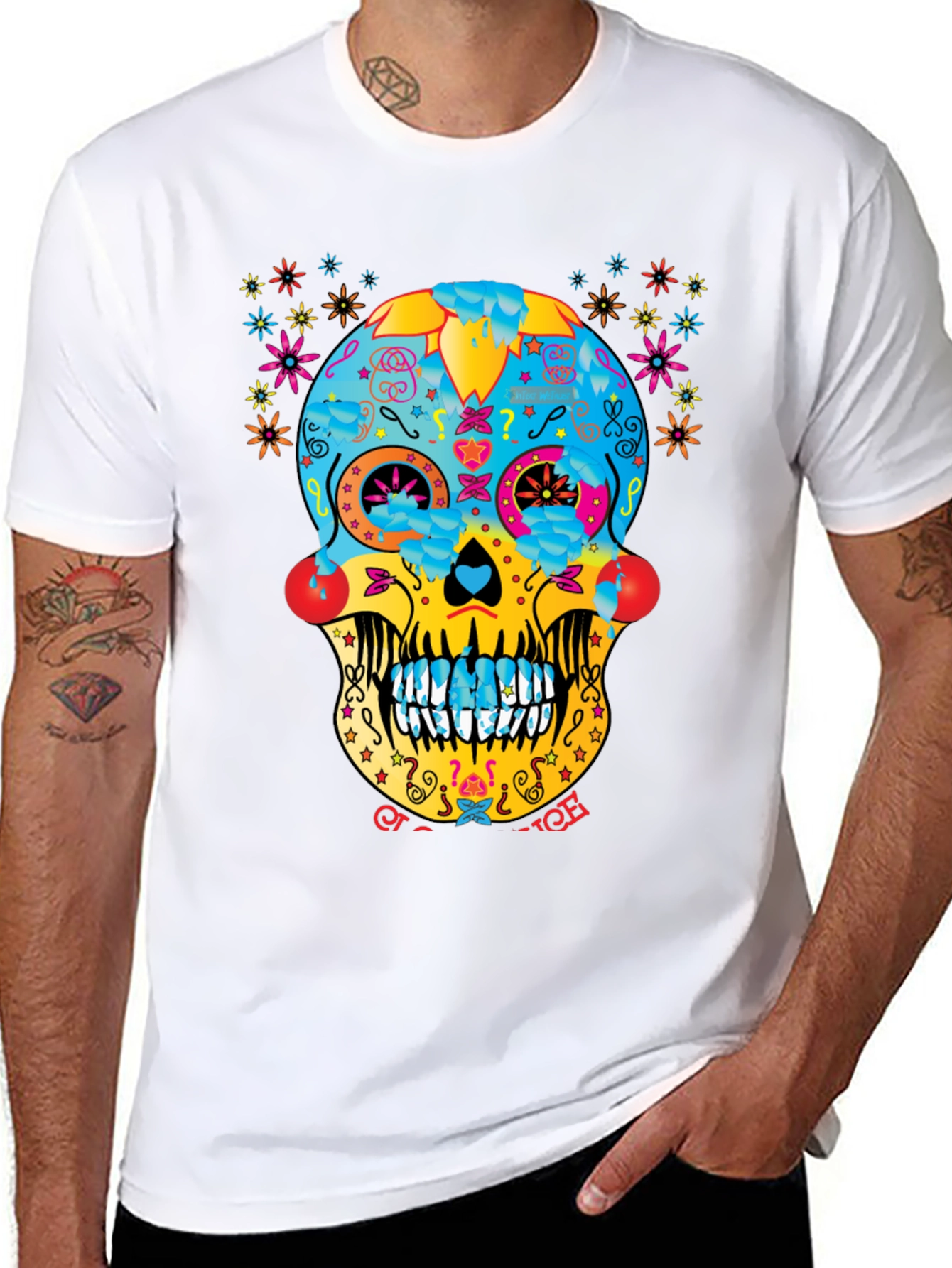 Day of the Dead Sugar Skull T-Shirt - Black