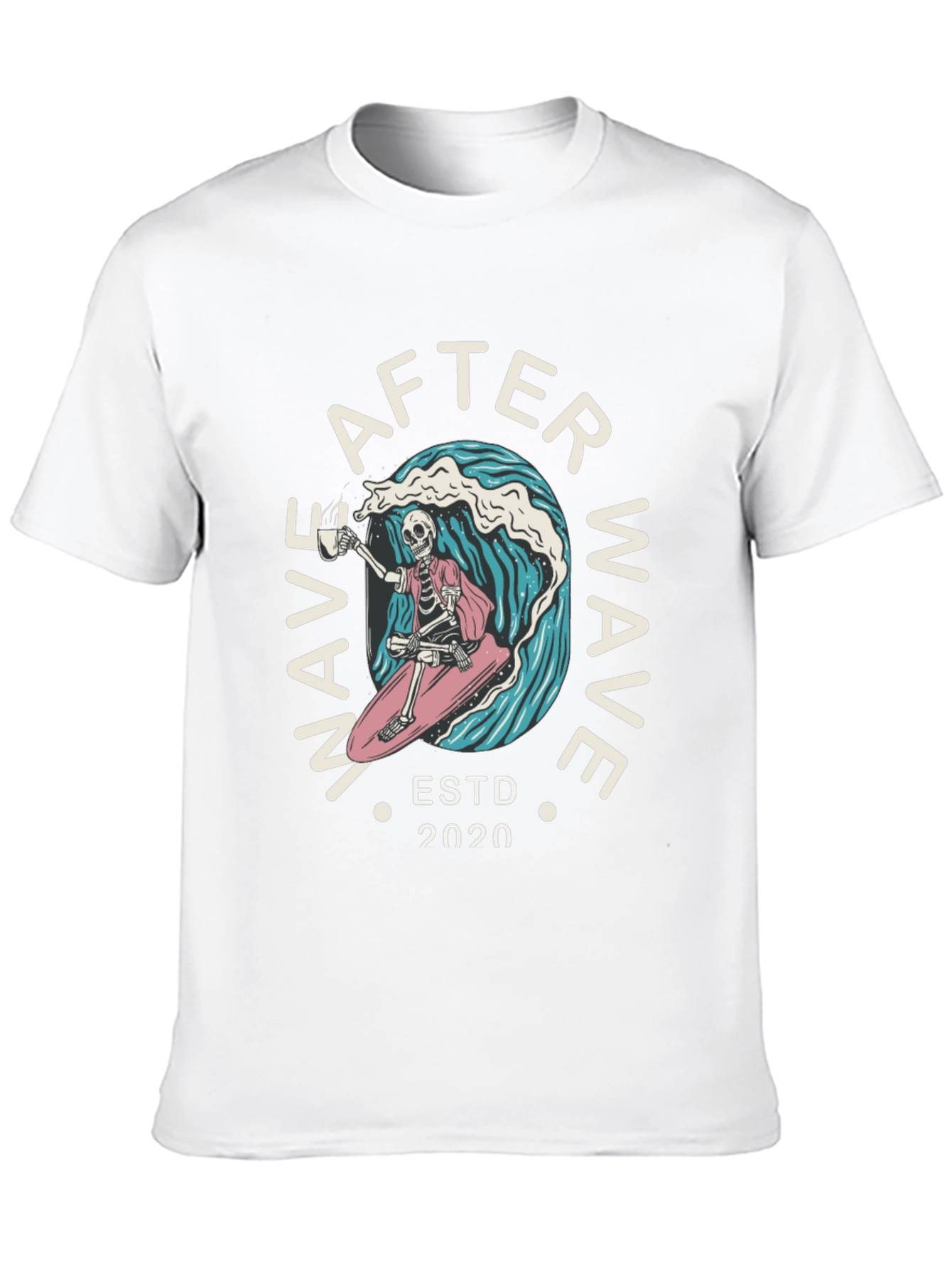 After Wave Skeleton Surfer Graphic T-Shirt