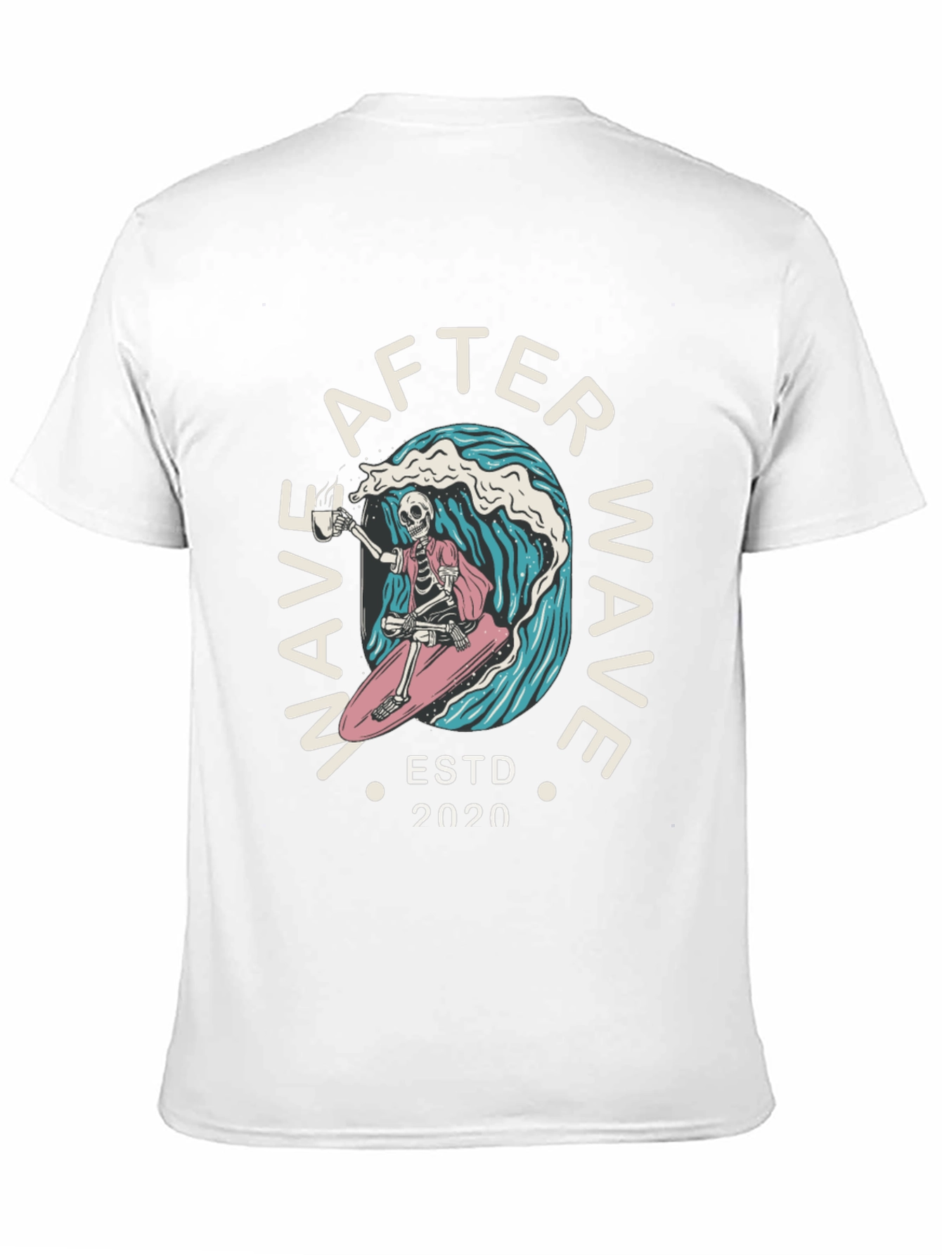After Wave Skeleton Surfer Graphic T-Shirt