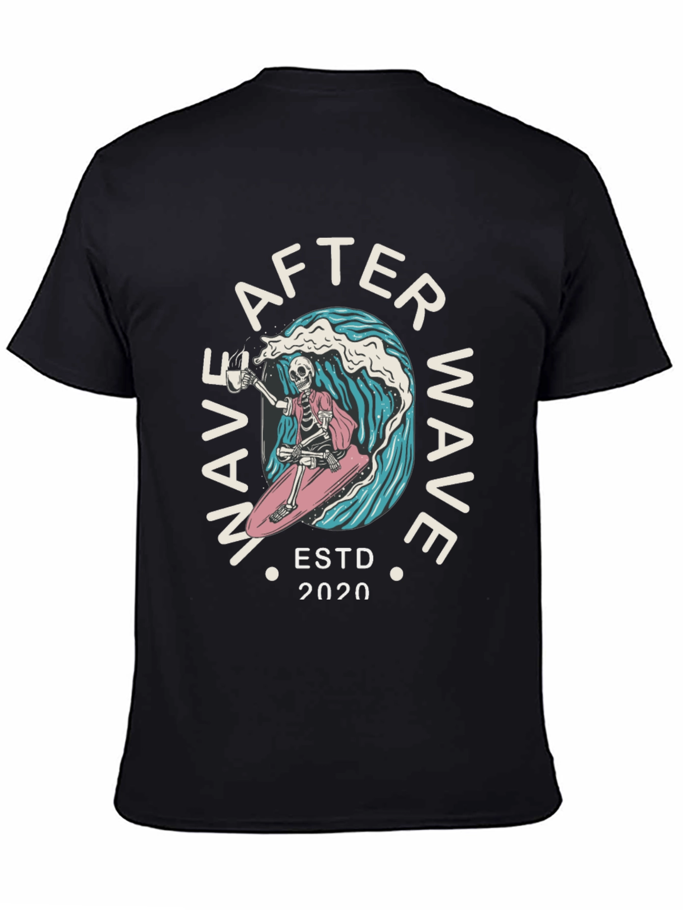 After Wave Skeleton Surfer Graphic T-Shirt