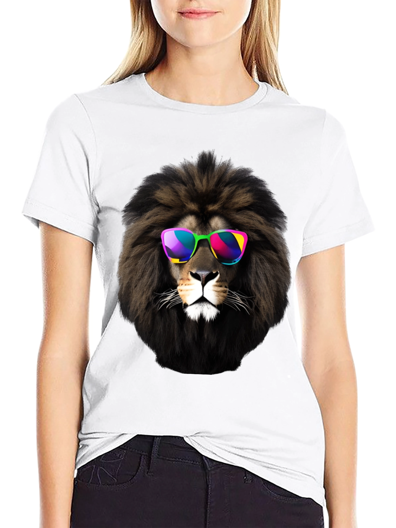 Cool Lion Graphic Tee - Mens Black T-Shirt