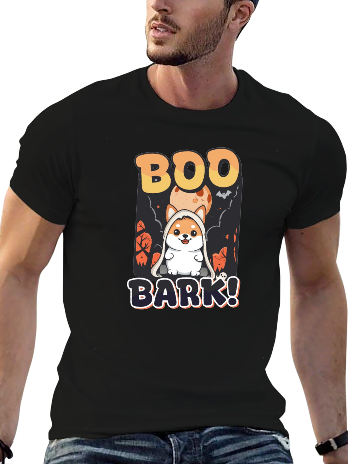 Boo Bark! Halloween Dog Graphic T-Shirt