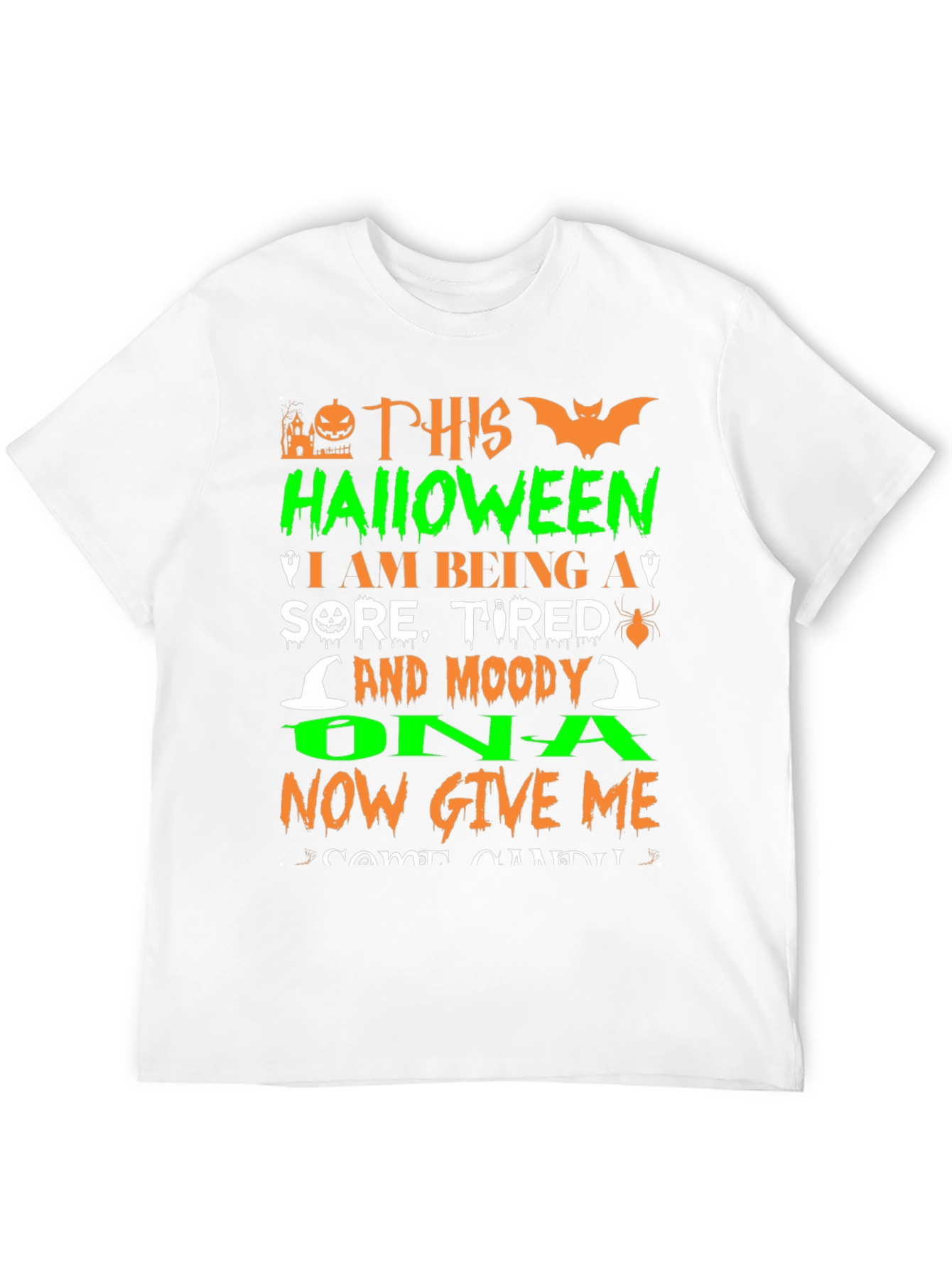 Funny Halloween Sore Tired Moody Graphic T-Shirt