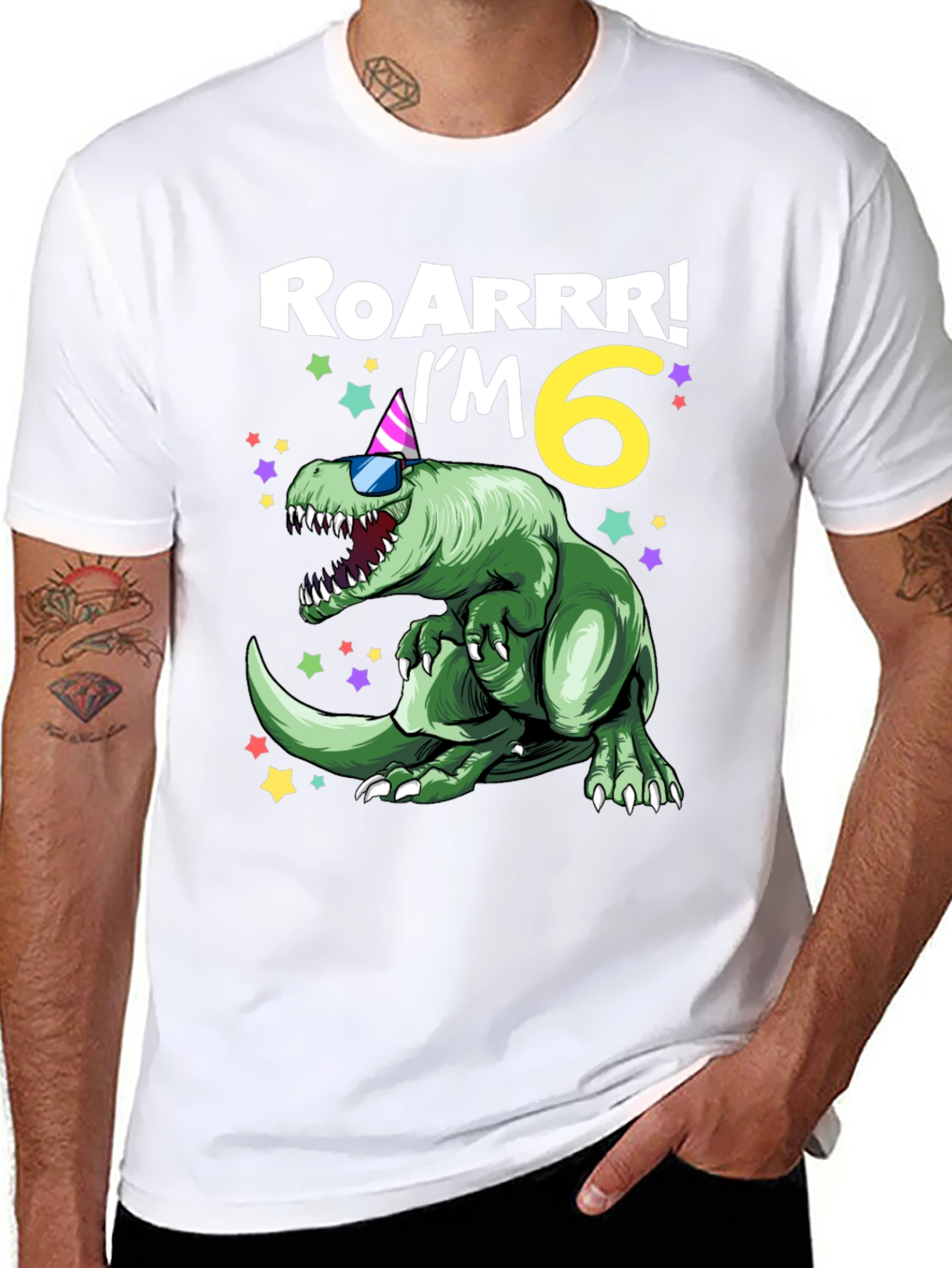 Roarrr Im 6 Dinosaur Birthday T-Shirt