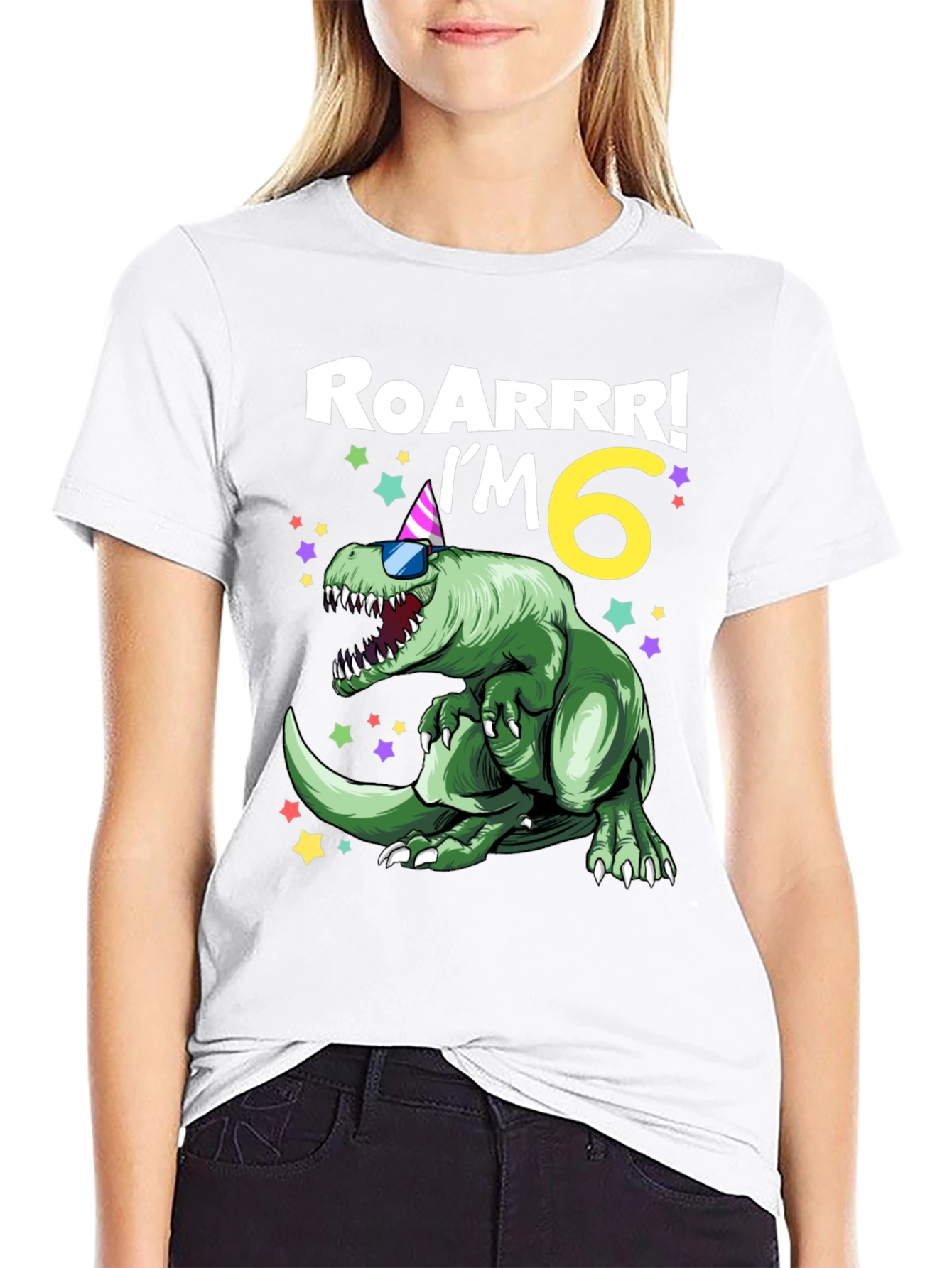 Roarrr Im 6 Dinosaur Birthday T-Shirt