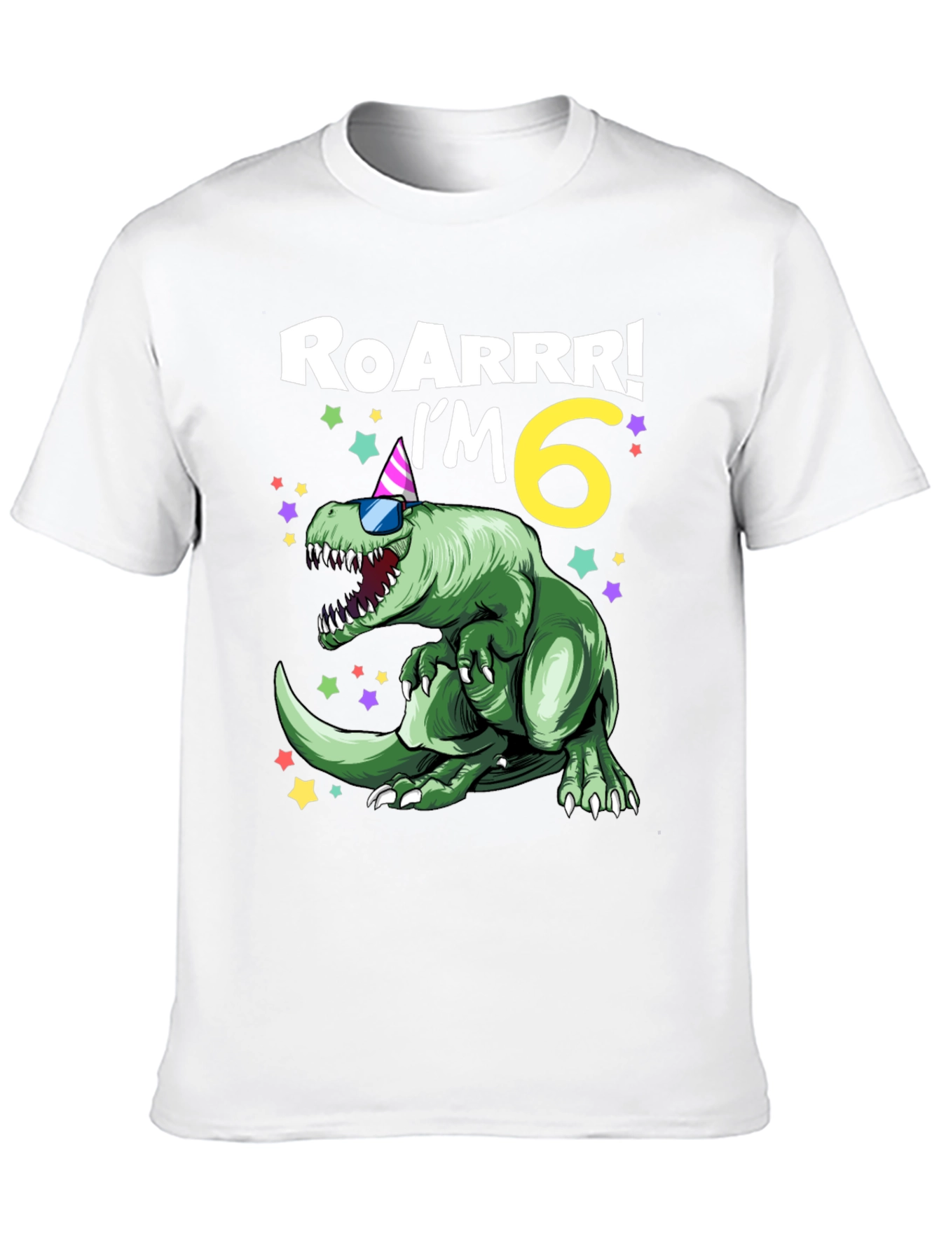 Roarrr Im 6 Dinosaur Birthday T-Shirt