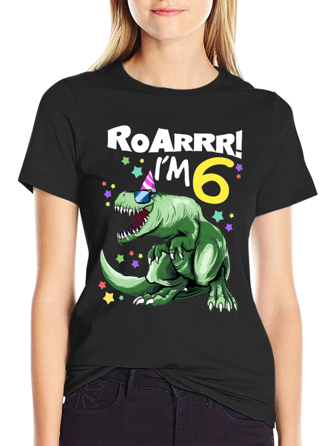 Roarrr Im 6 Dinosaur Birthday T-Shirt