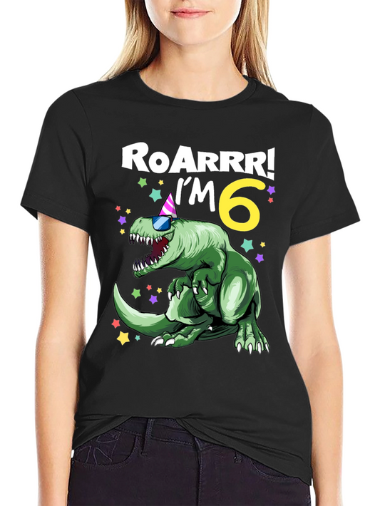 Roarrr Im 6 Dinosaur Birthday T-Shirt
