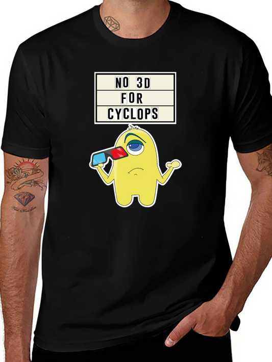 No 3D For Cyclops Graphic Tee - Funny Humor T-Shirt