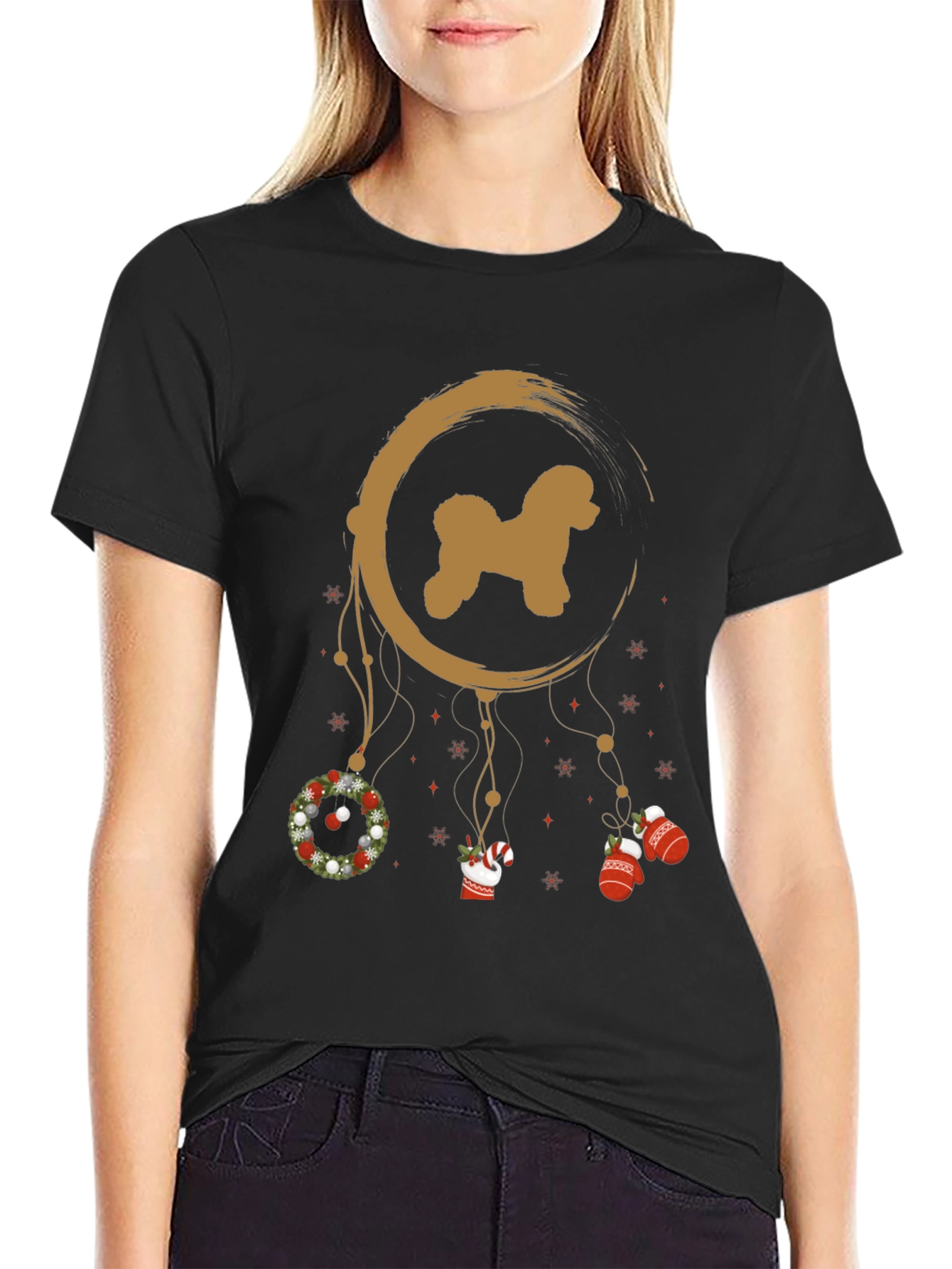 Christmas Poodle Dreamcatcher T-Shirt