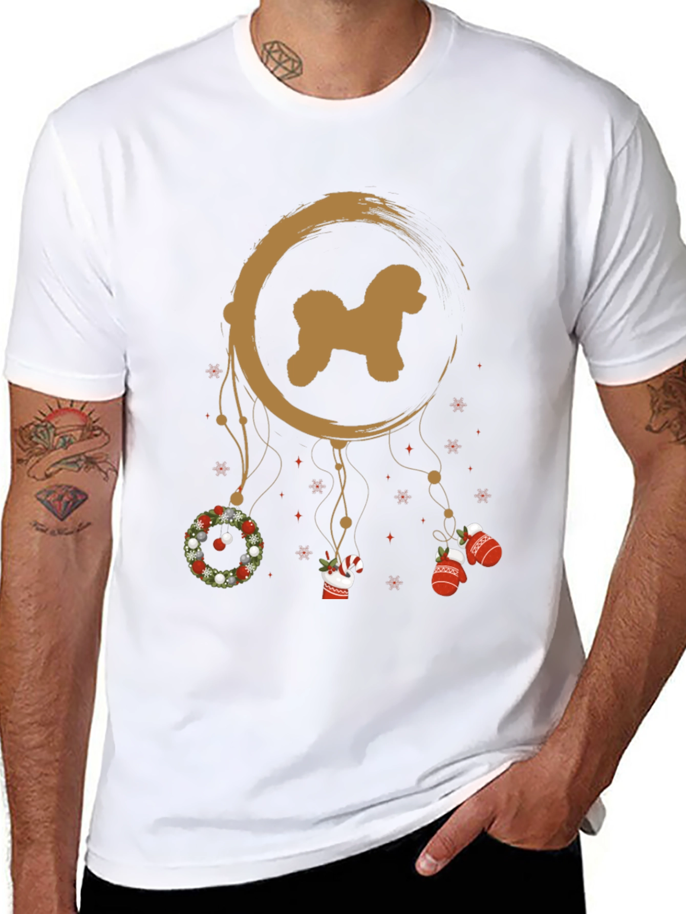 Christmas Poodle Dreamcatcher T-Shirt