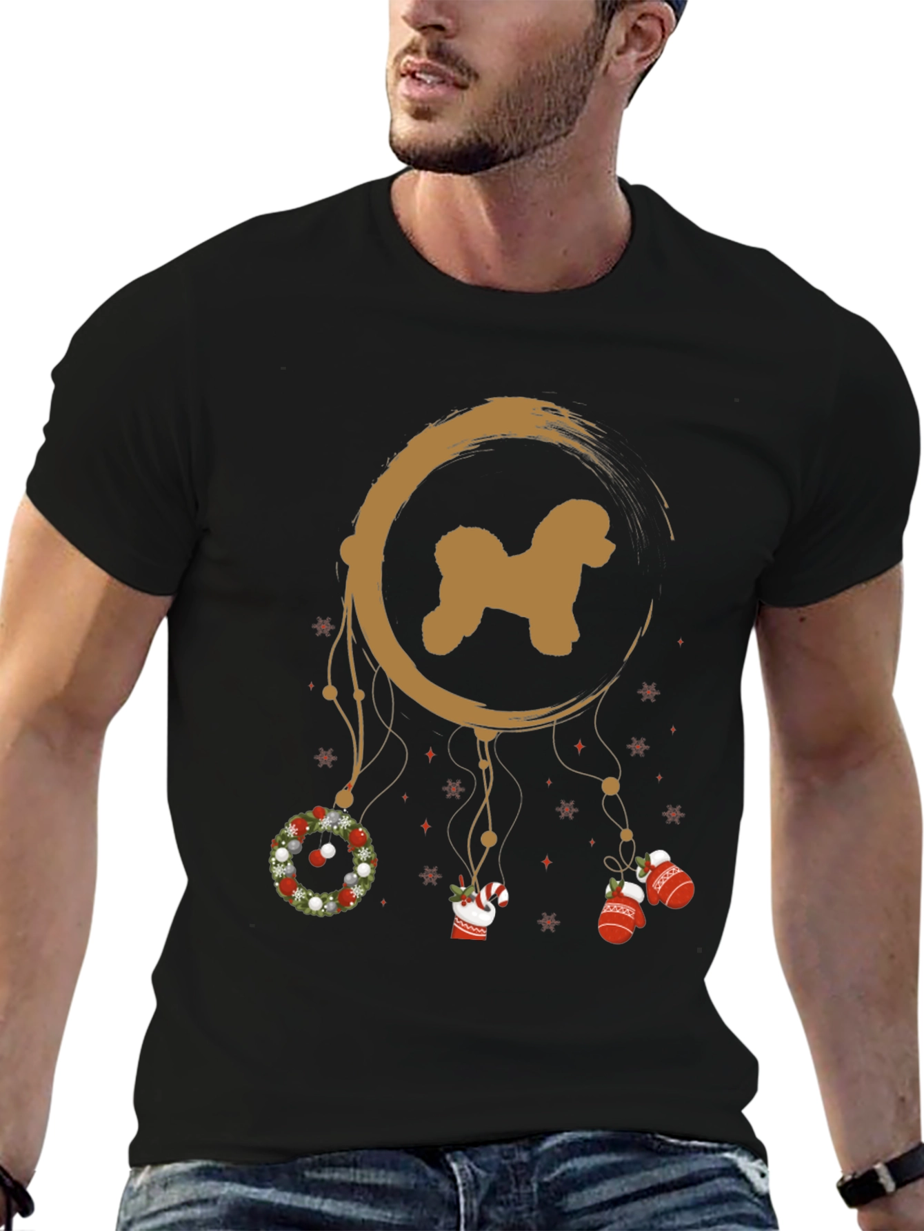 Christmas Poodle Dreamcatcher T-Shirt