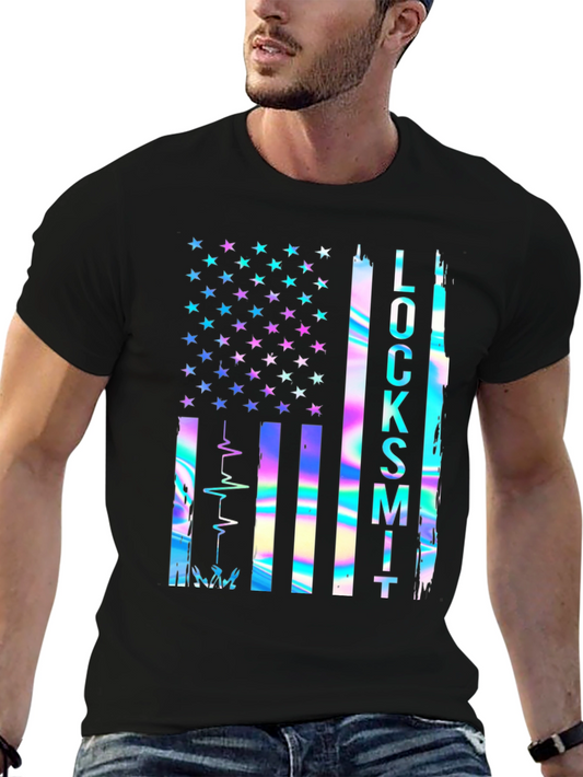 Locksmith American Flag Graphic T-Shirt