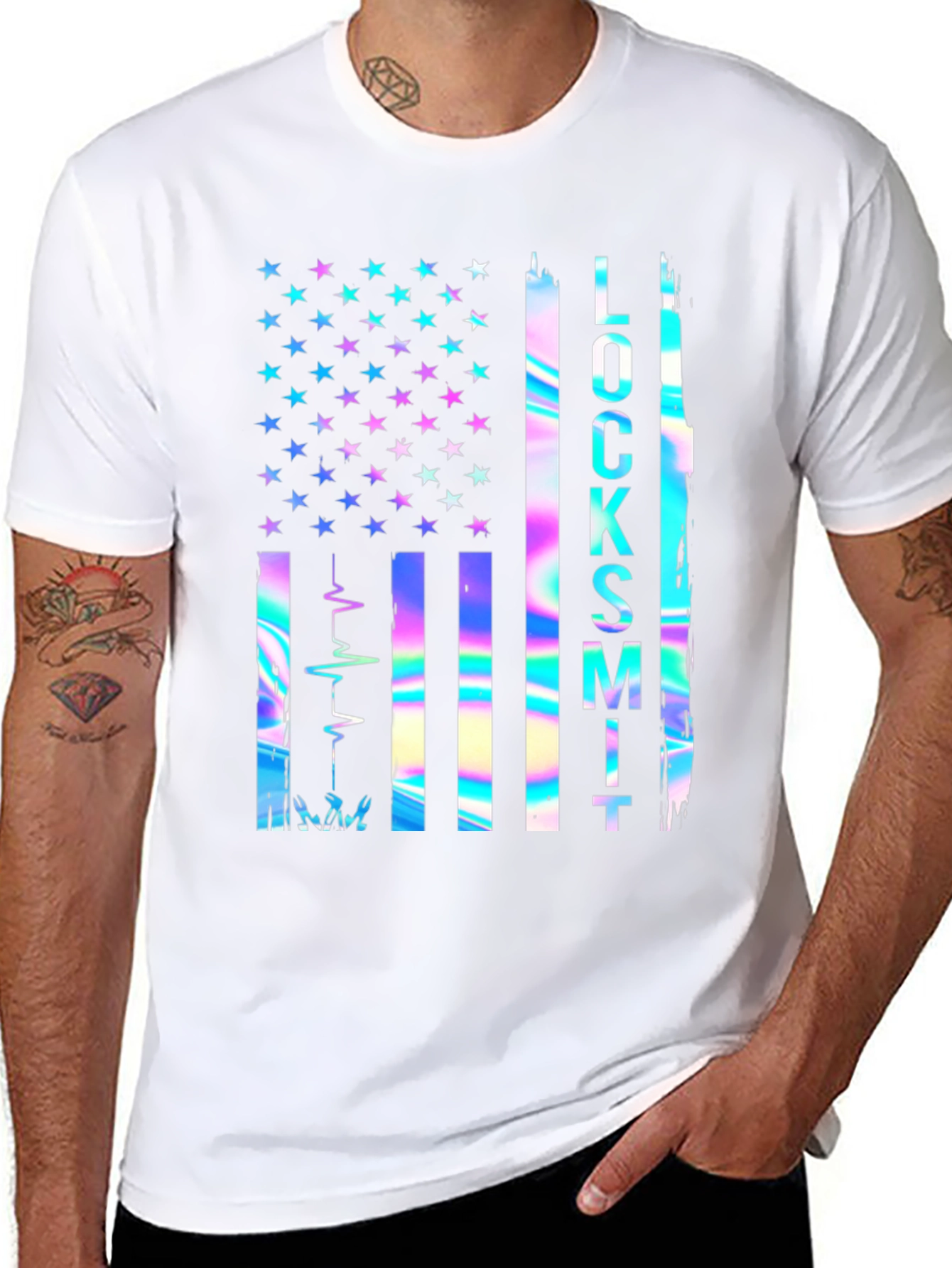 Locksmith American Flag Graphic T-Shirt