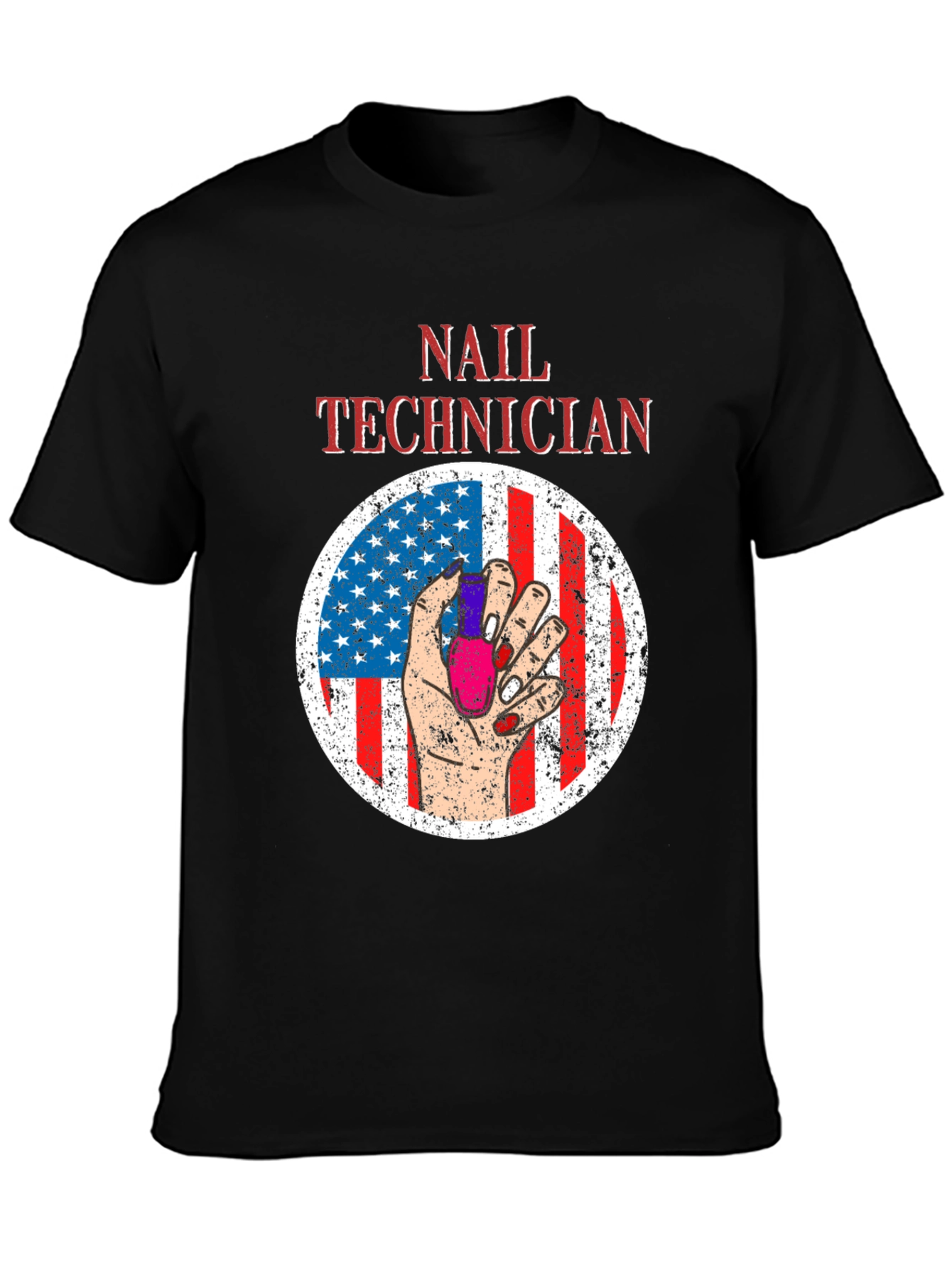Nail Technician American Flag Graphic Tee