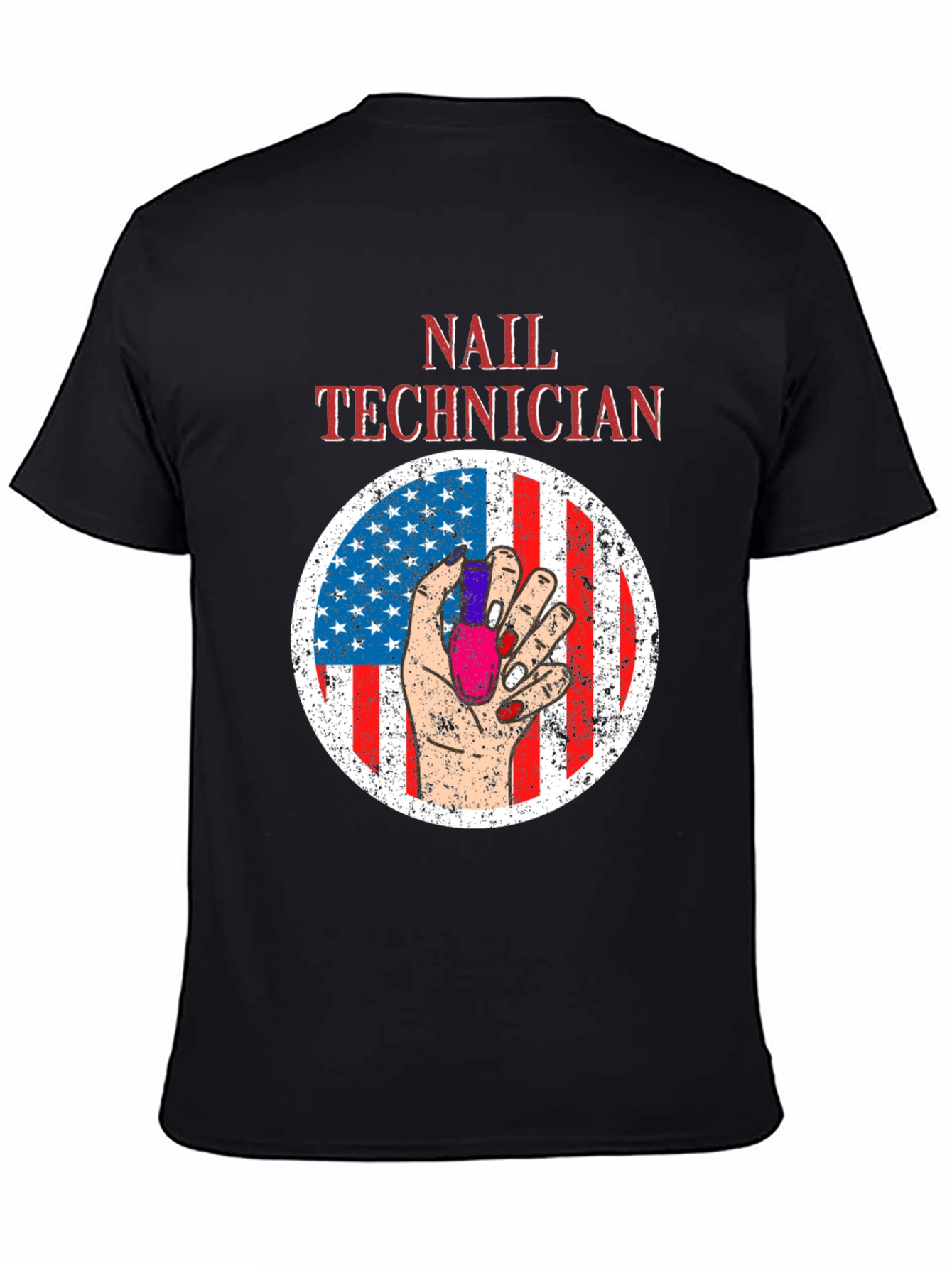 Nail Technician American Flag Graphic Tee