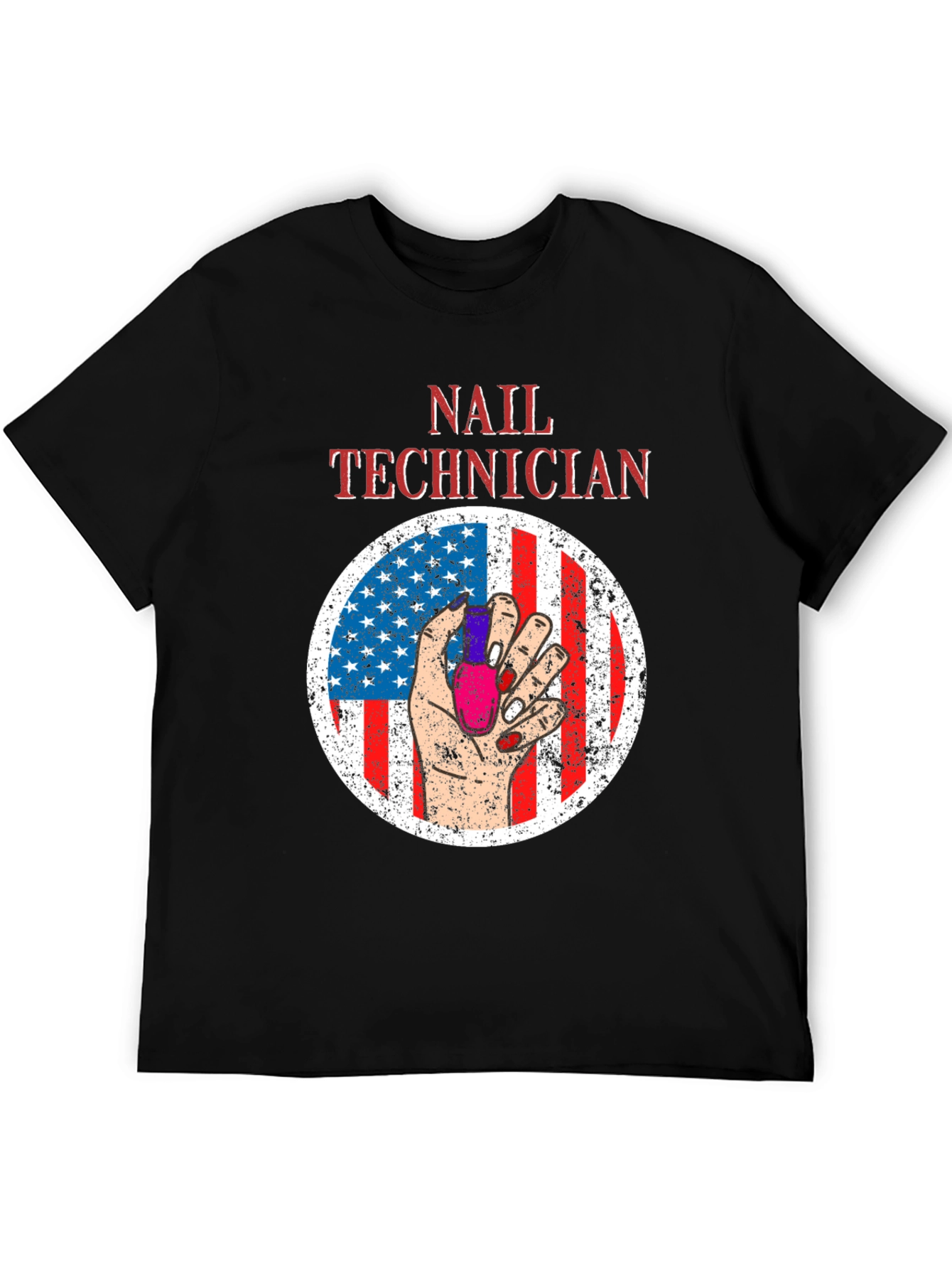 Nail Technician American Flag Graphic Tee