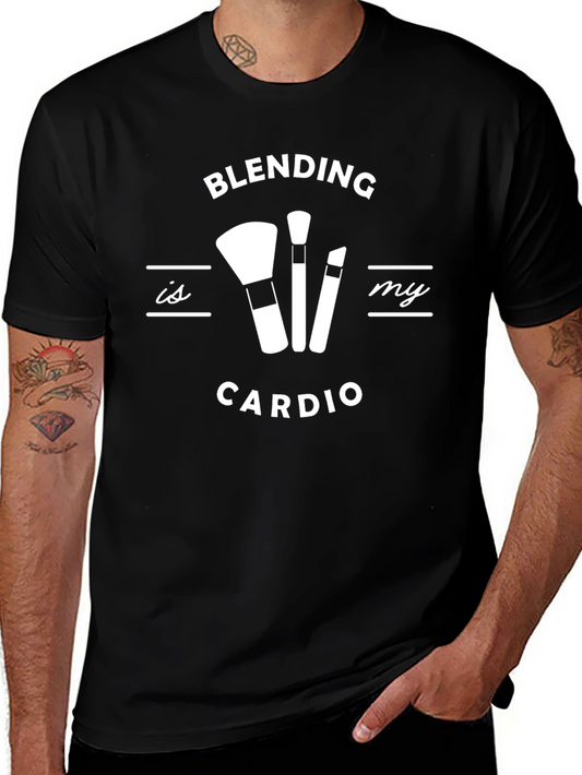 Blending Is My Cardio Black T-Shirt