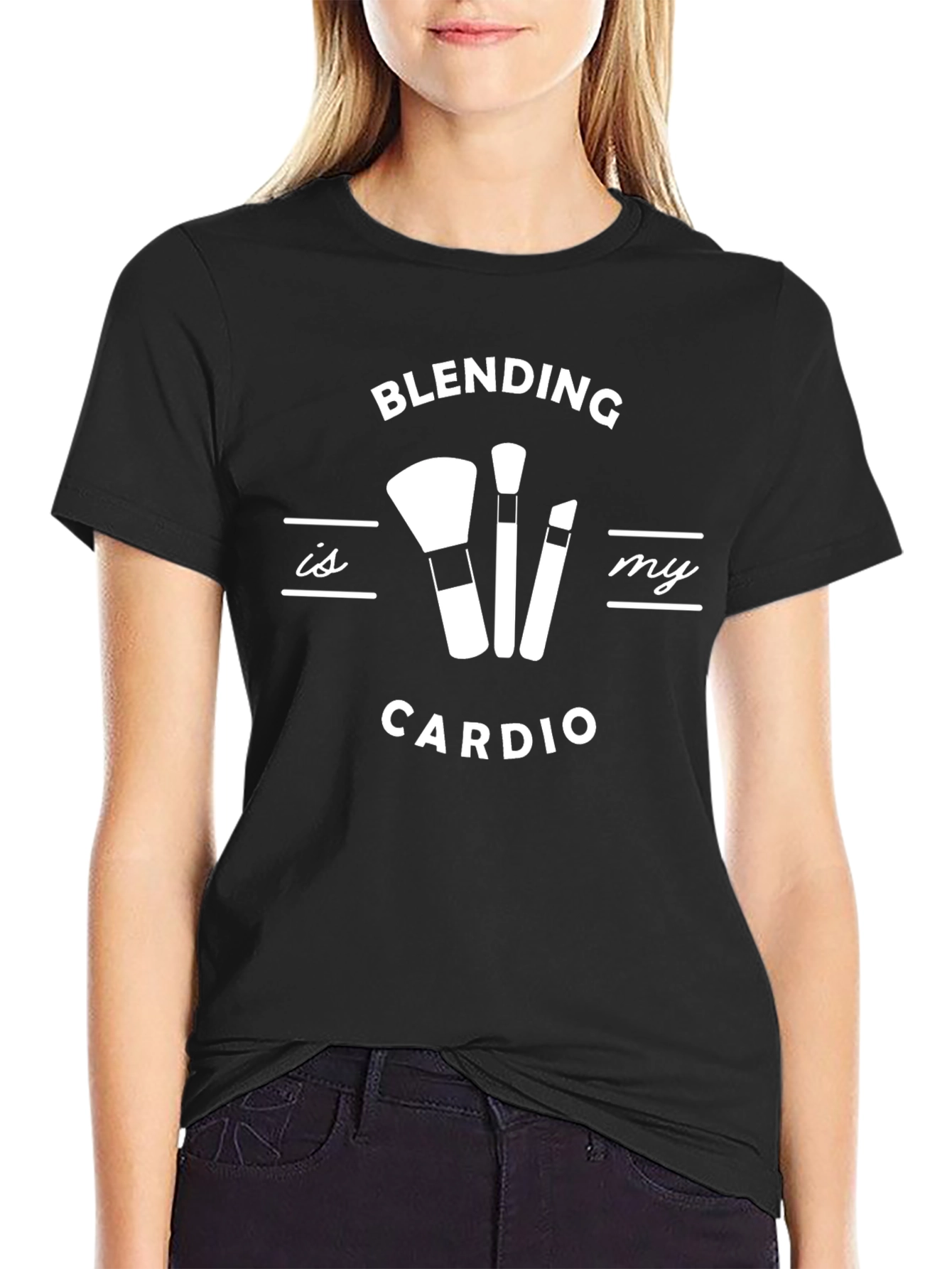 Blending Is My Cardio Black T-Shirt