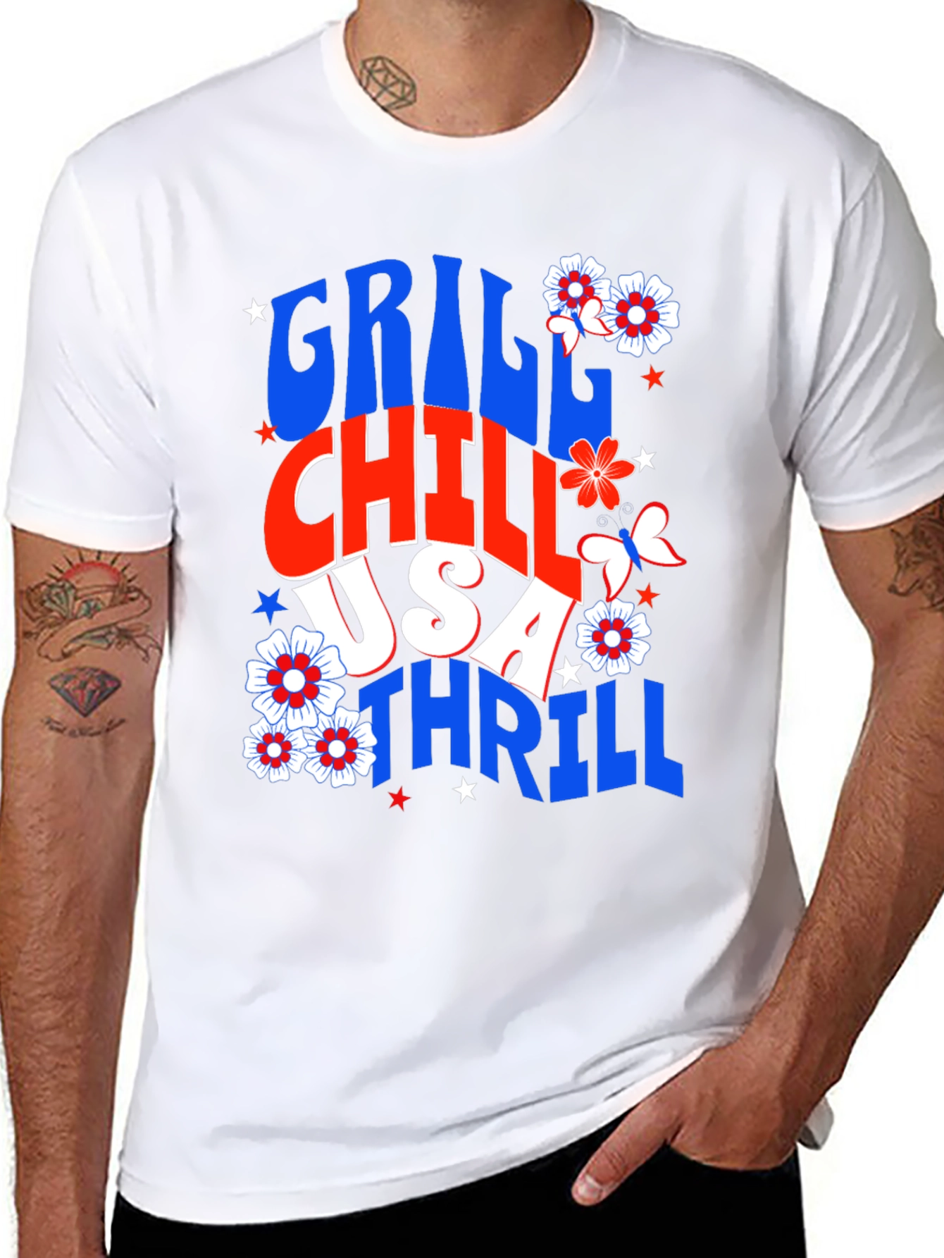 Grill Chill USA Thrill Graphic Tee