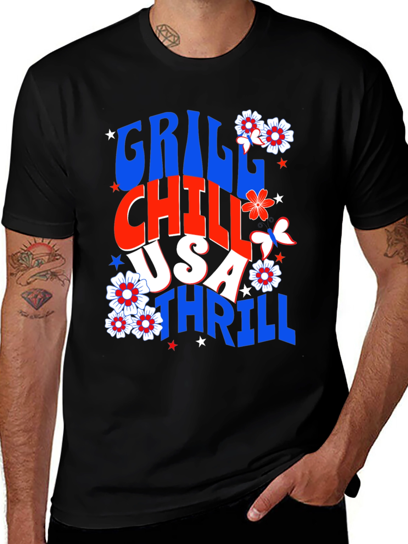 Grill Chill USA Thrill Graphic Tee