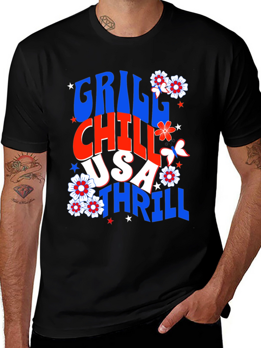 Grill Chill USA Thrill Graphic Tee