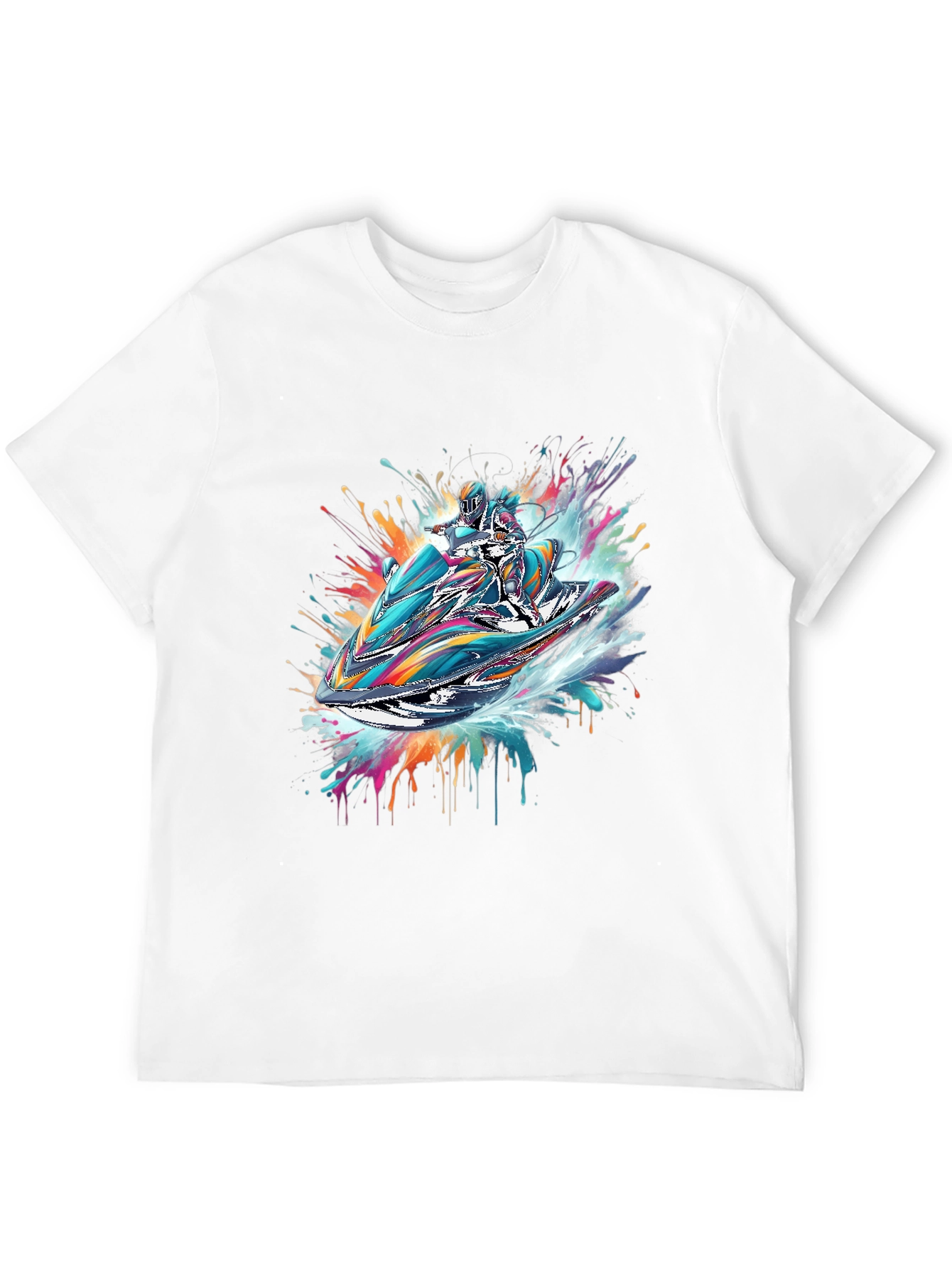 Jet Ski Rider Black T-Shirt - Vibrant Design