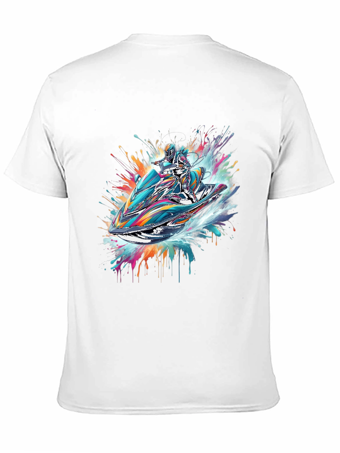Jet Ski Rider Black T-Shirt - Vibrant Design
