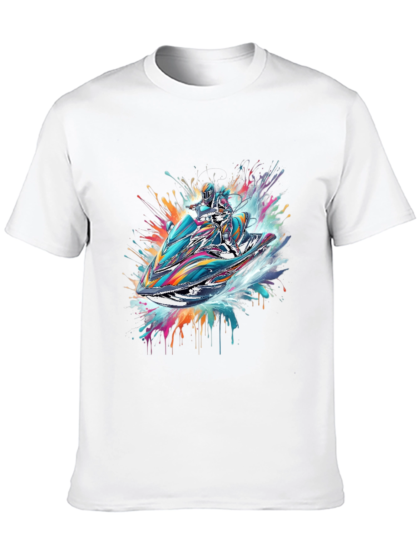 Jet Ski Rider Black T-Shirt - Vibrant Design