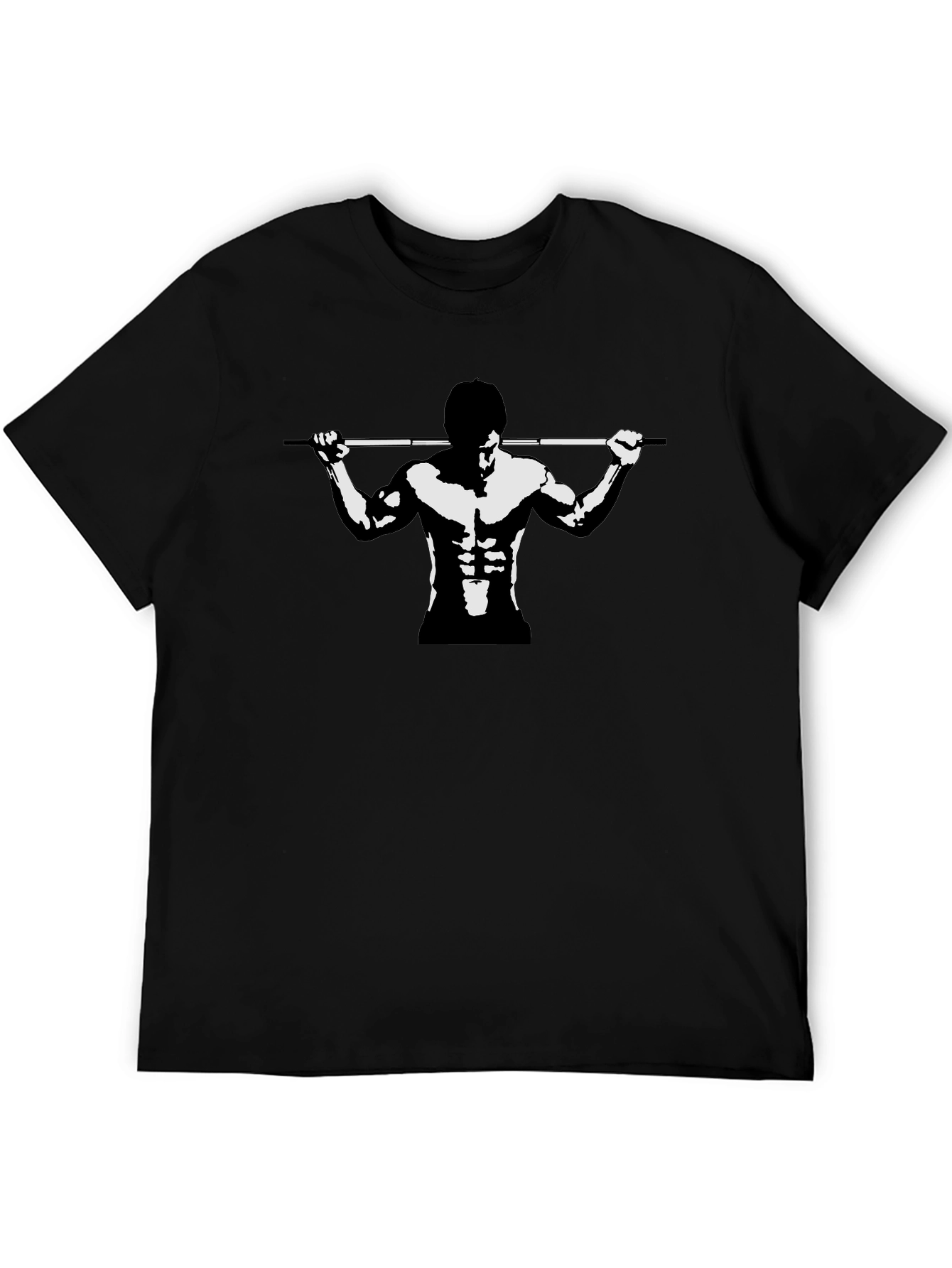 Black Graphic Tee - Gym Bodybuilder Design