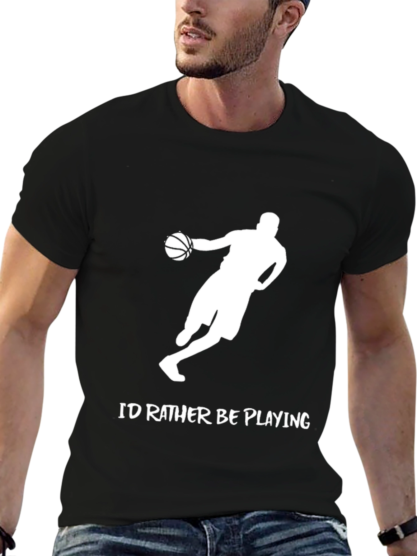 Basketball Player Graphic T-Shirt - Id Rather Be Playing