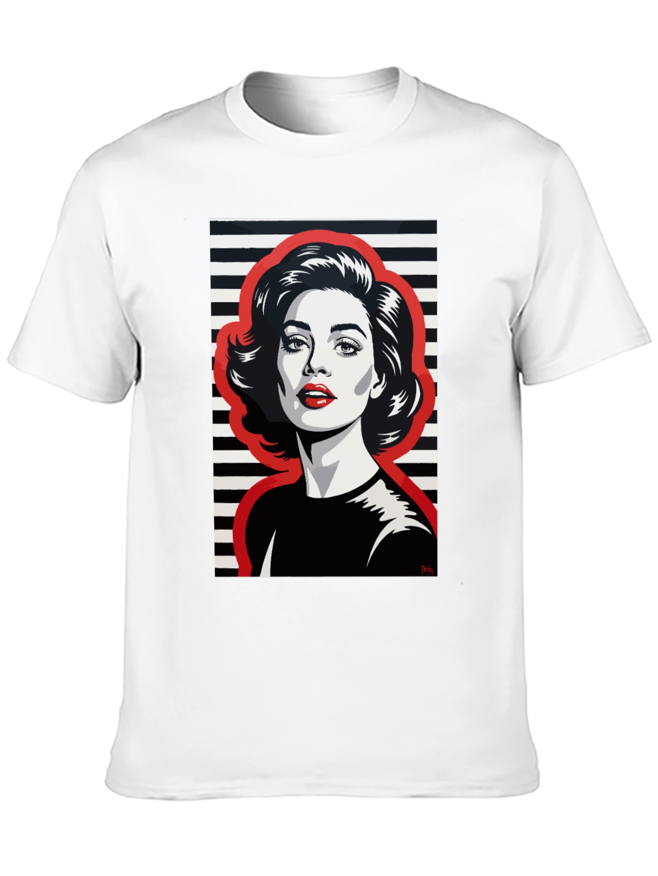 Retro Woman Graphic Tee - Black