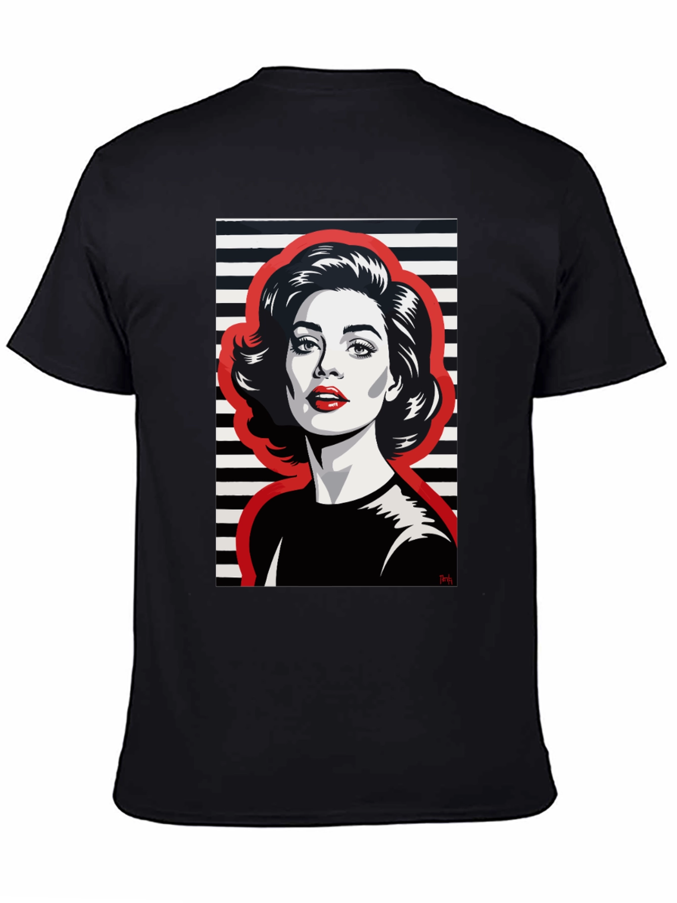 Retro Woman Graphic Tee - Black