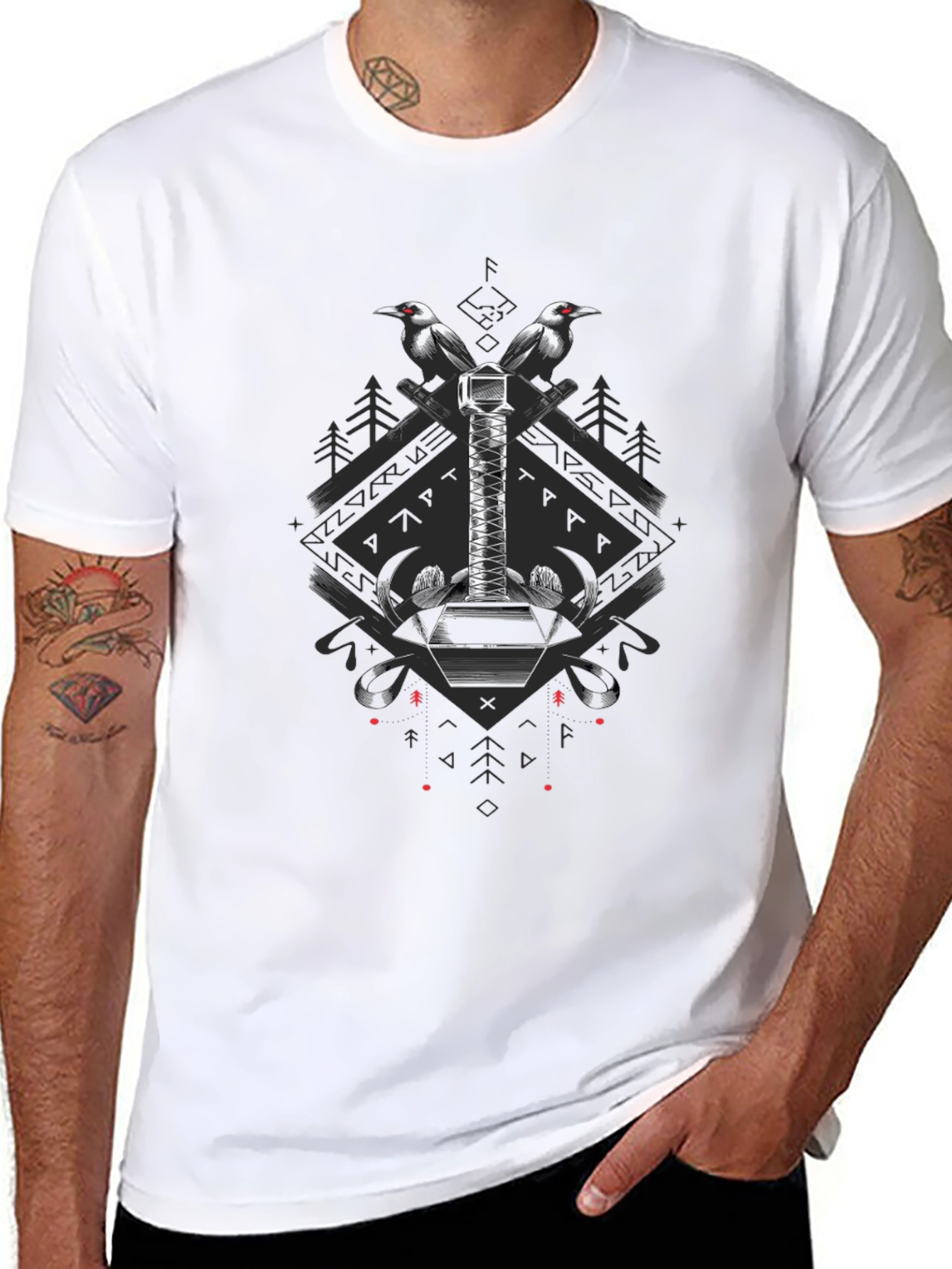 Hammer Graphic Tee - Black Cotton Blend