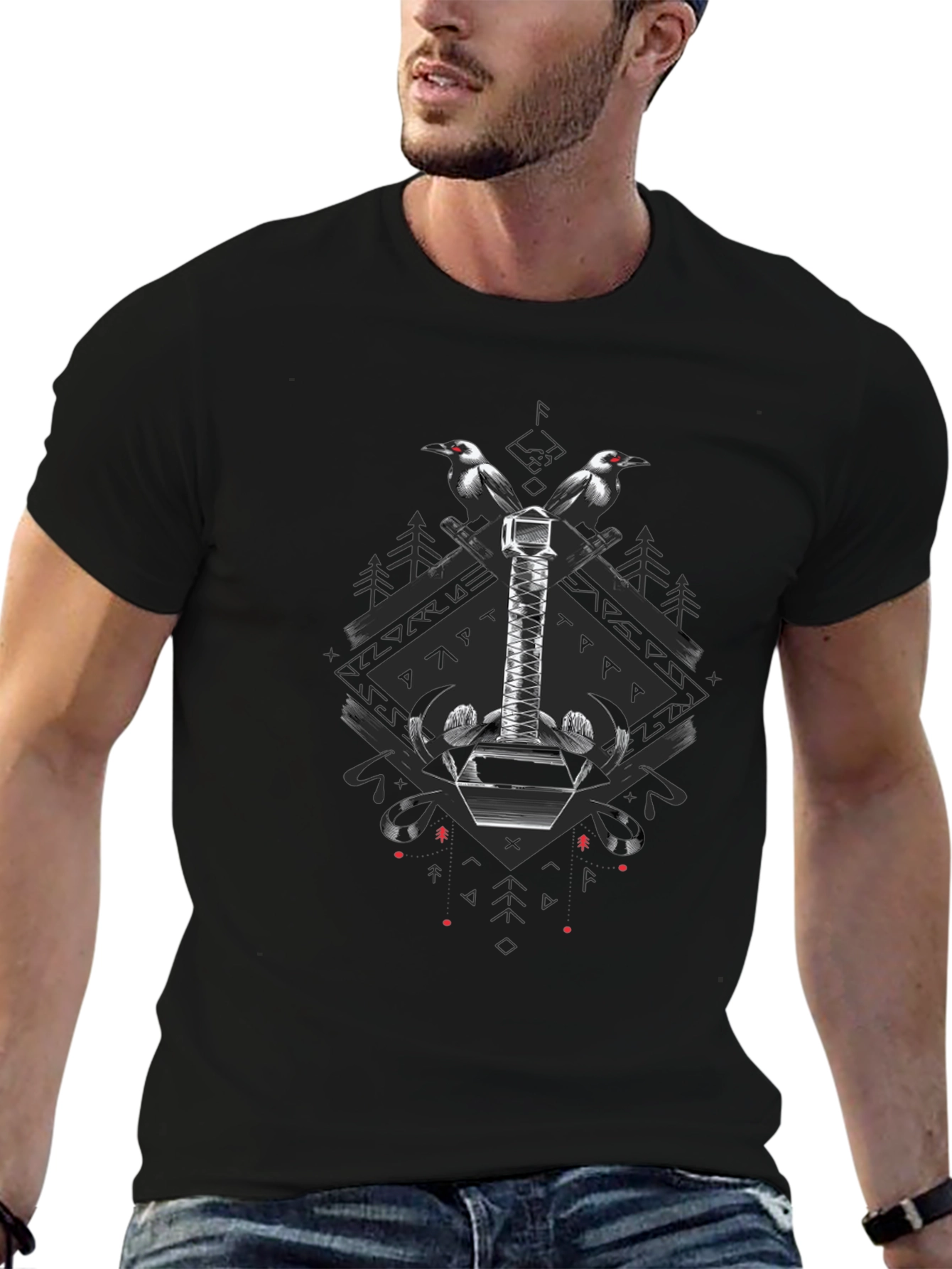 Hammer Graphic Tee - Black Cotton Blend